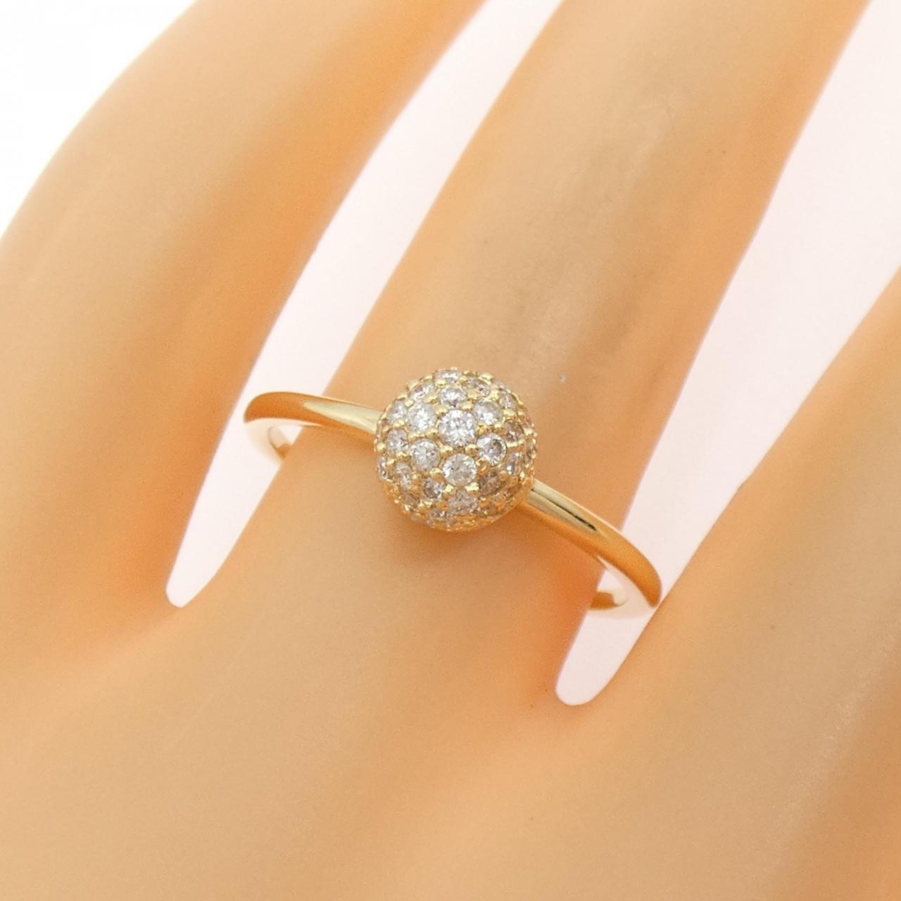 【リメイク】K18YG パヴェ ダイヤモンド リング 0.30CT