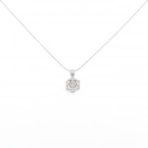 K18WG フラワー ダイヤモンド ネックレス 0.30CT
