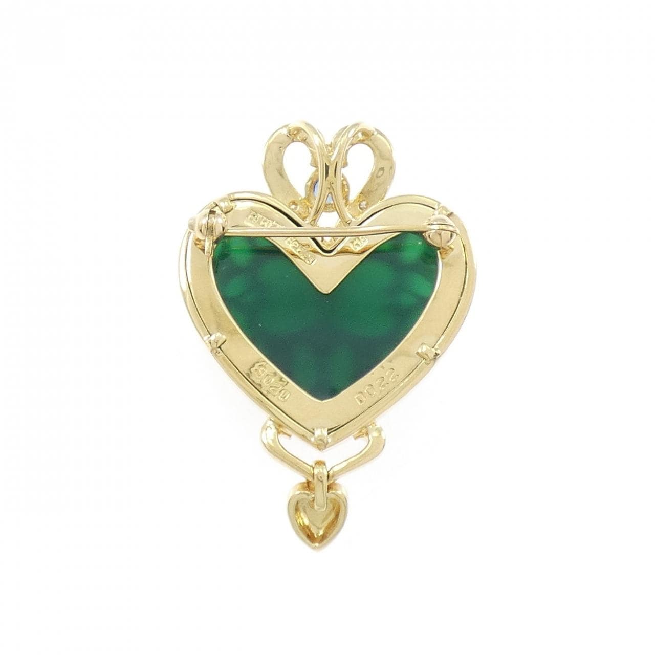 K18YG ハート カラーストーン ペンダント