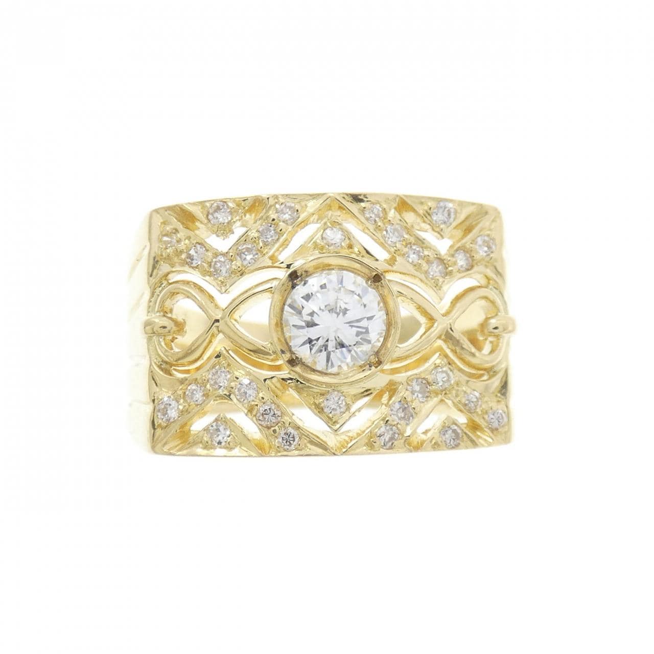 K18YG ダイヤモンド リング 0.402CT