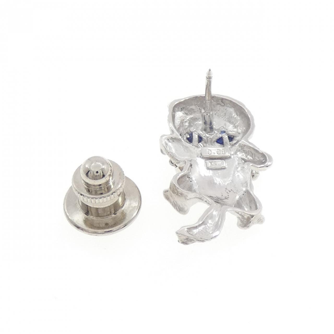 K18WG サファイヤ ブローチ 0.08CT
