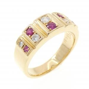 K18YG ルビー リング 0.18CT