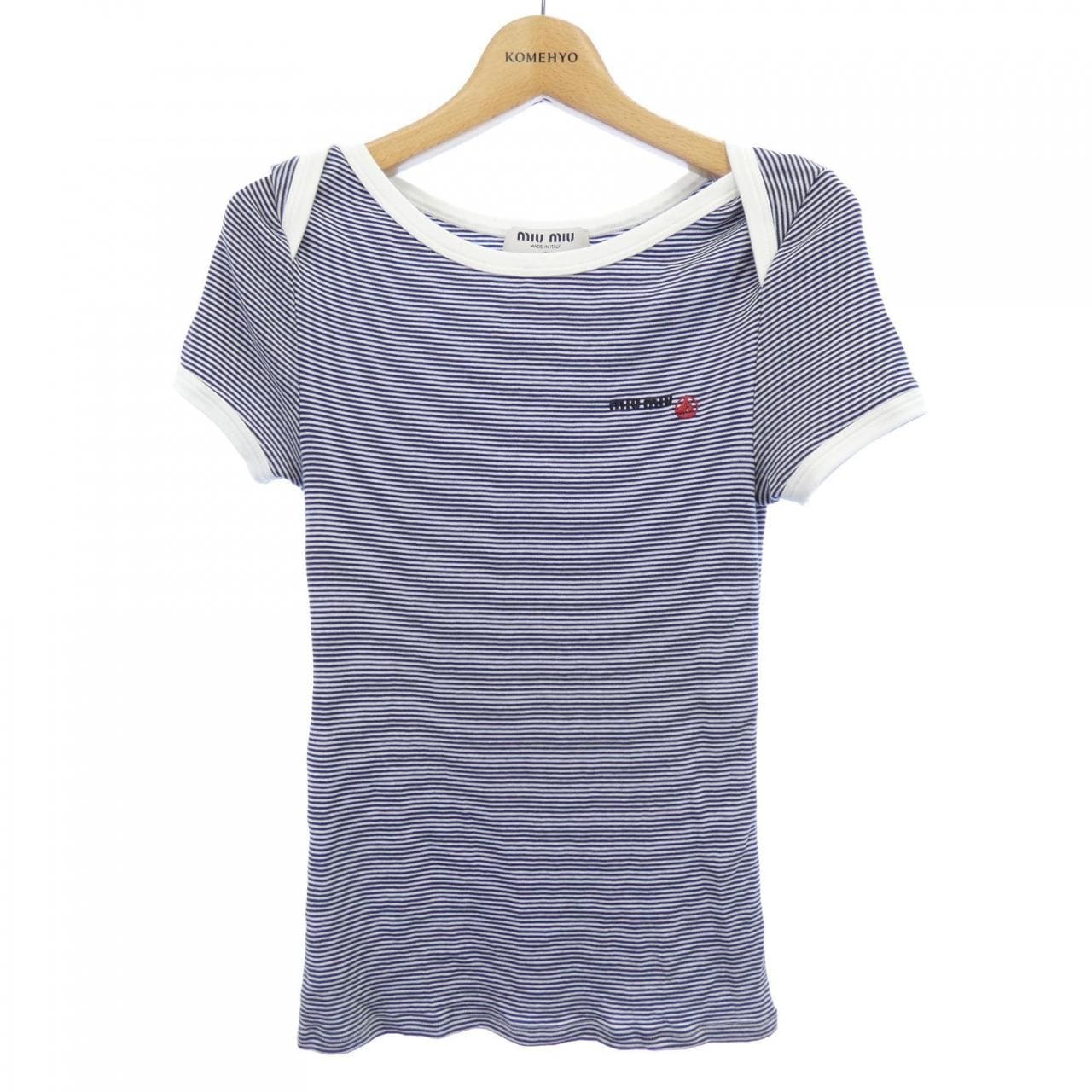 ミュウミュウ MIU MIU PETIT BATEAU リブジャージーTシャツ MJN563 SOOO 161J Tシャツ