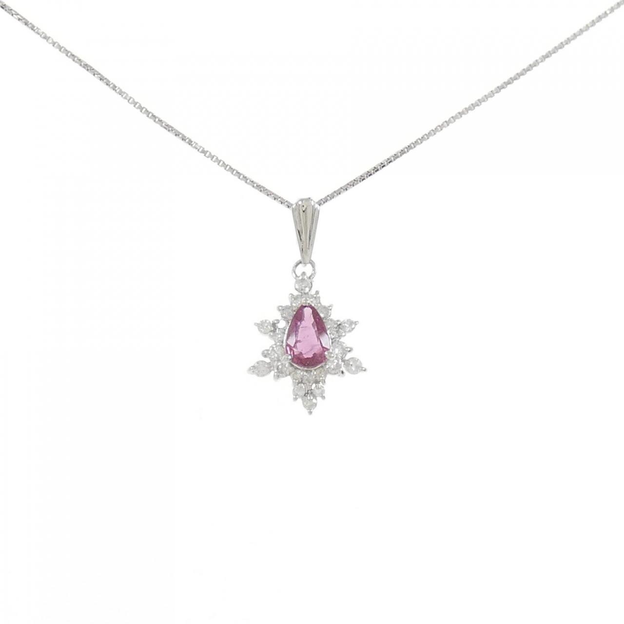 PT ルビー ネックレス 0.60CT-