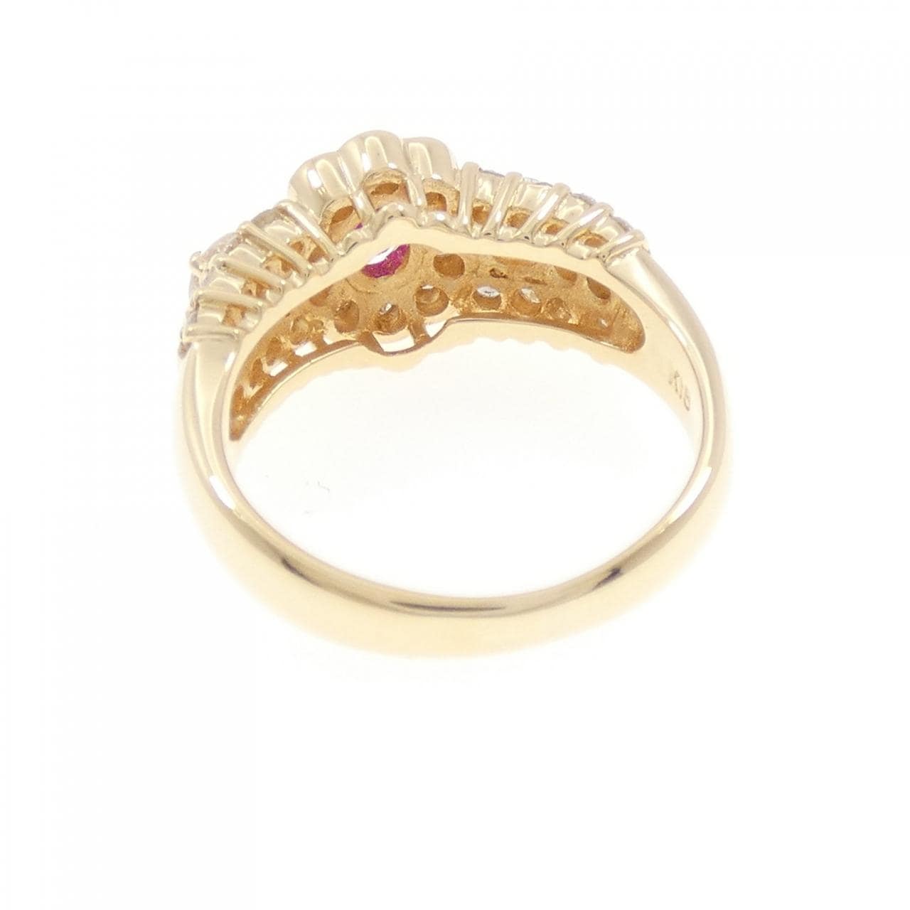 K18YG ルビー リング 0.47CT