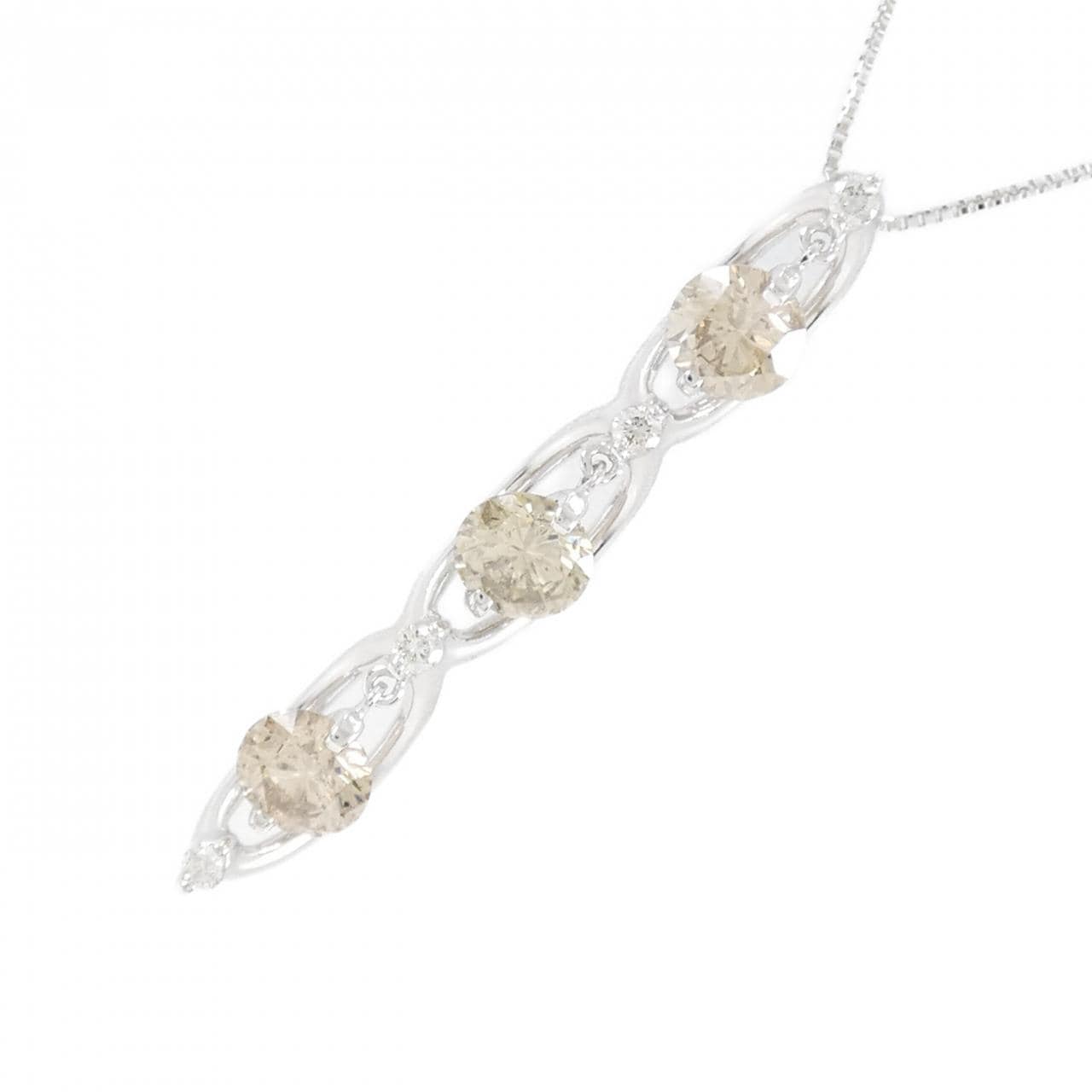 K18WG ダイヤモンド ネックレス 1.52CT
