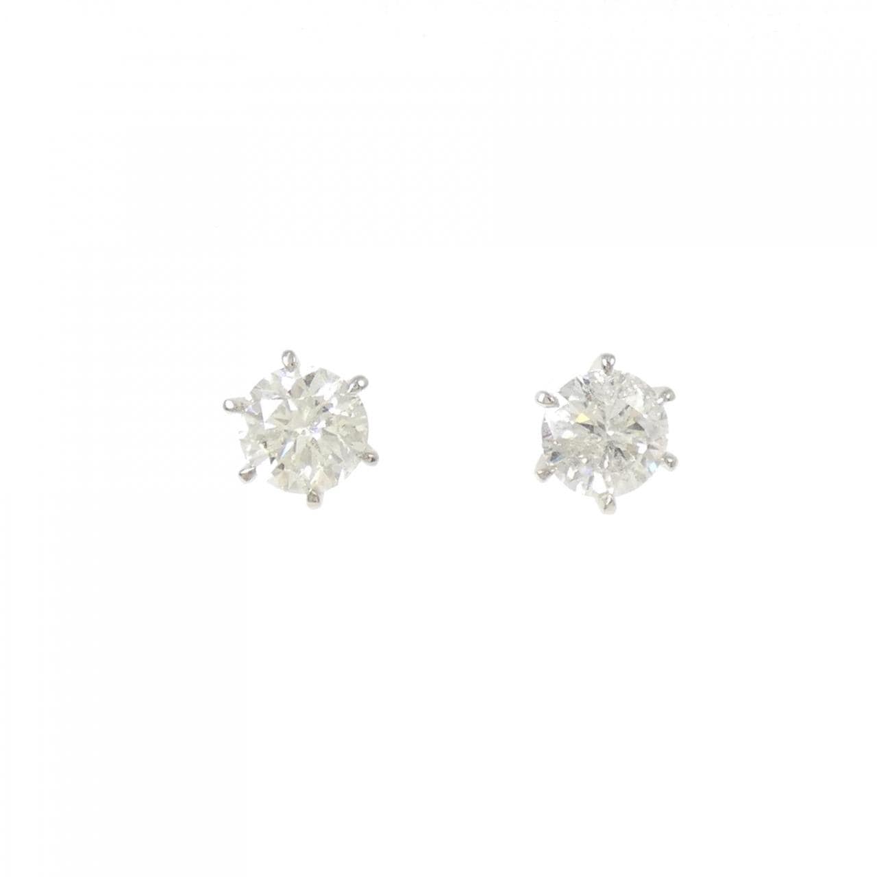 【リメイク】PT900/ST ダイヤモンド ピアス 1.035CT 1.064CT H-I I1 VG-GOOD