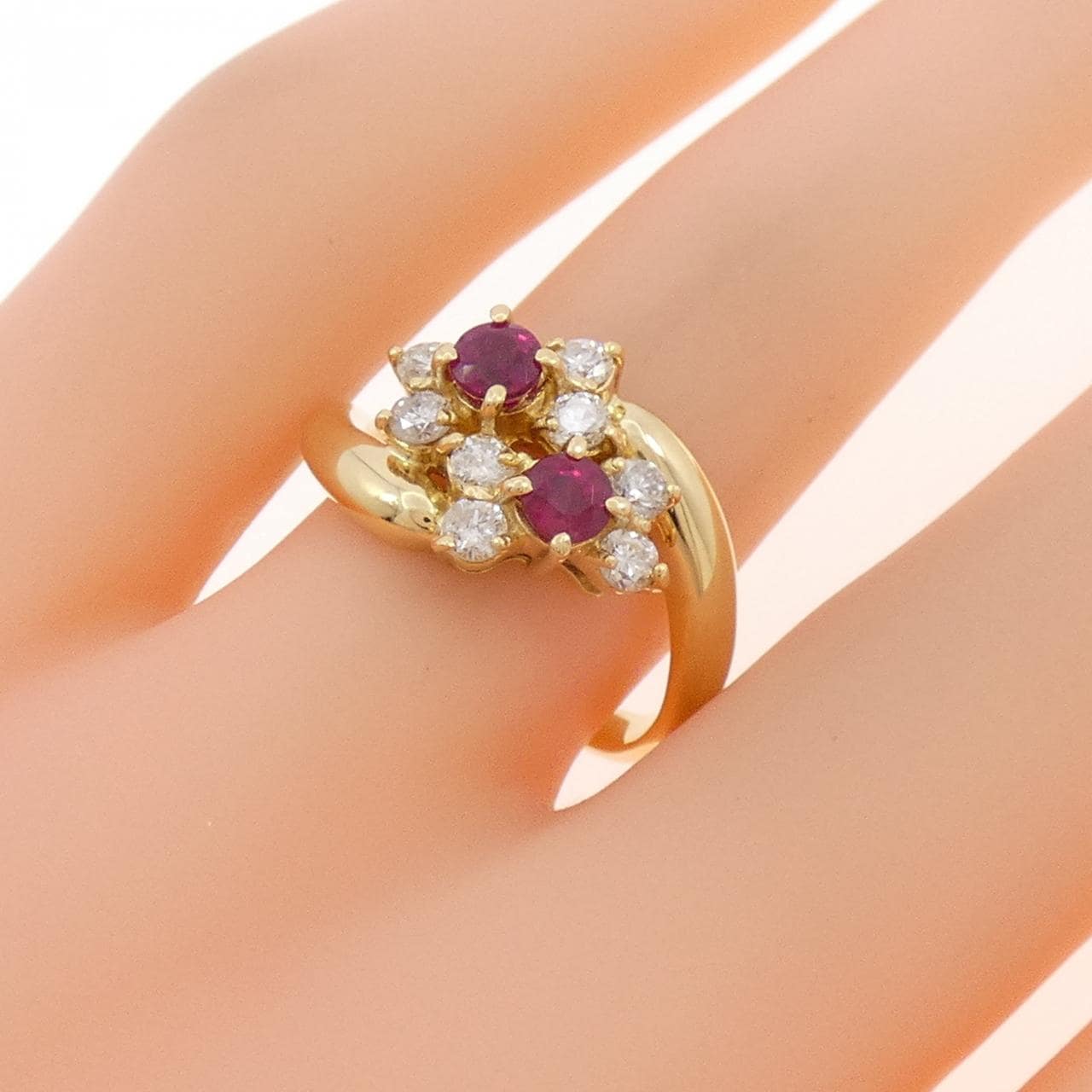 K18YG ルビー リング 0.48CT