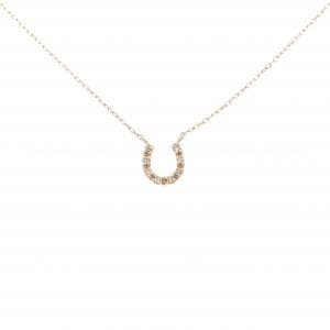 K10PG ホースシュー ダイヤモンド ネックレス 0.05CT