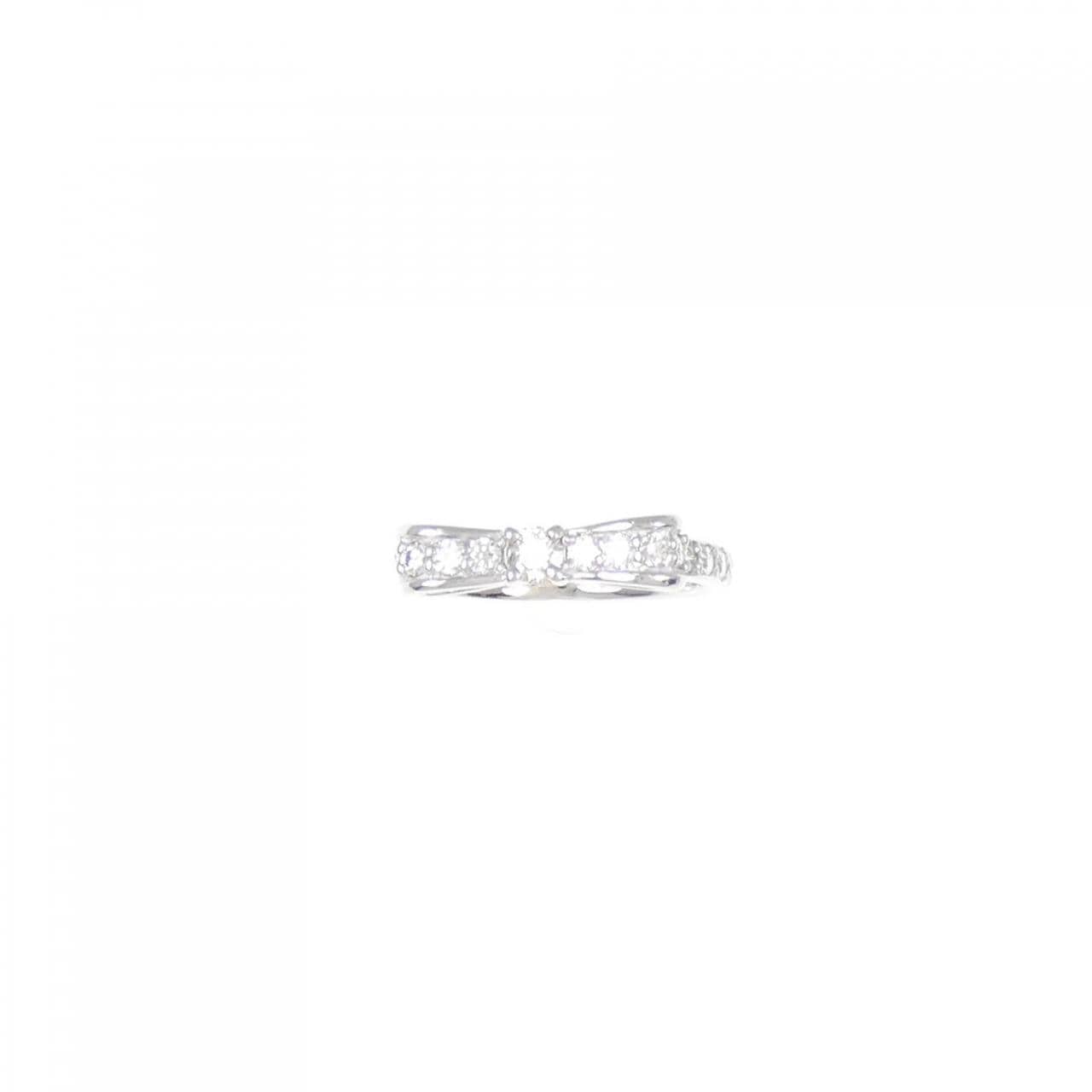 K18WG 絲帶鑽石戒指 0.40CT
