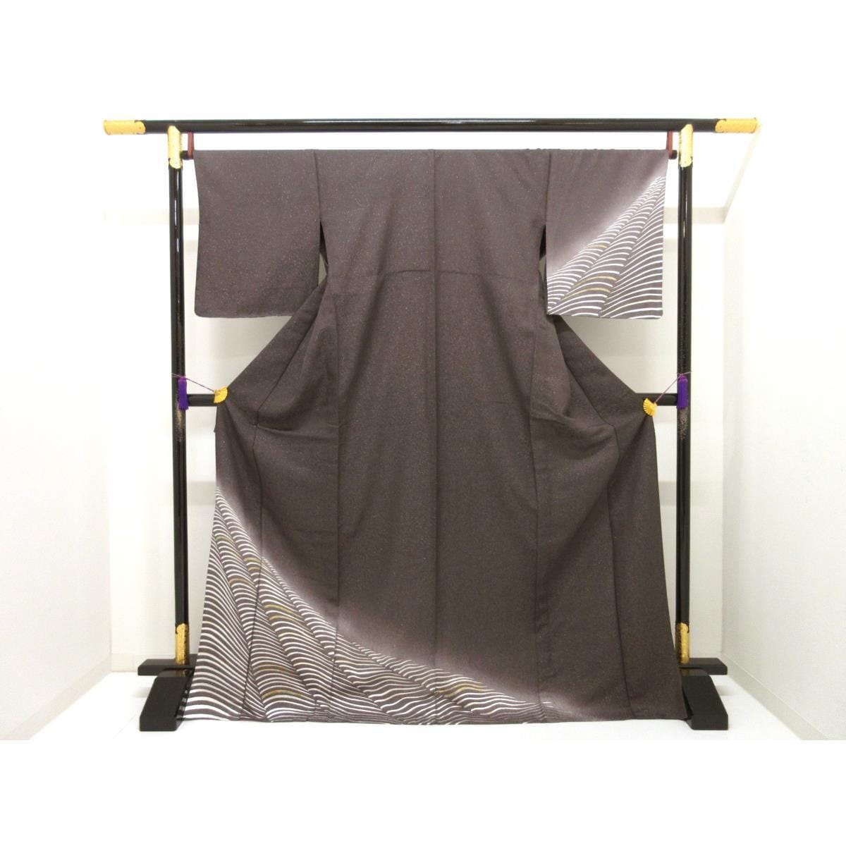 【未使用品】単衣　訪問着　銀彩友禅ボカシ染
