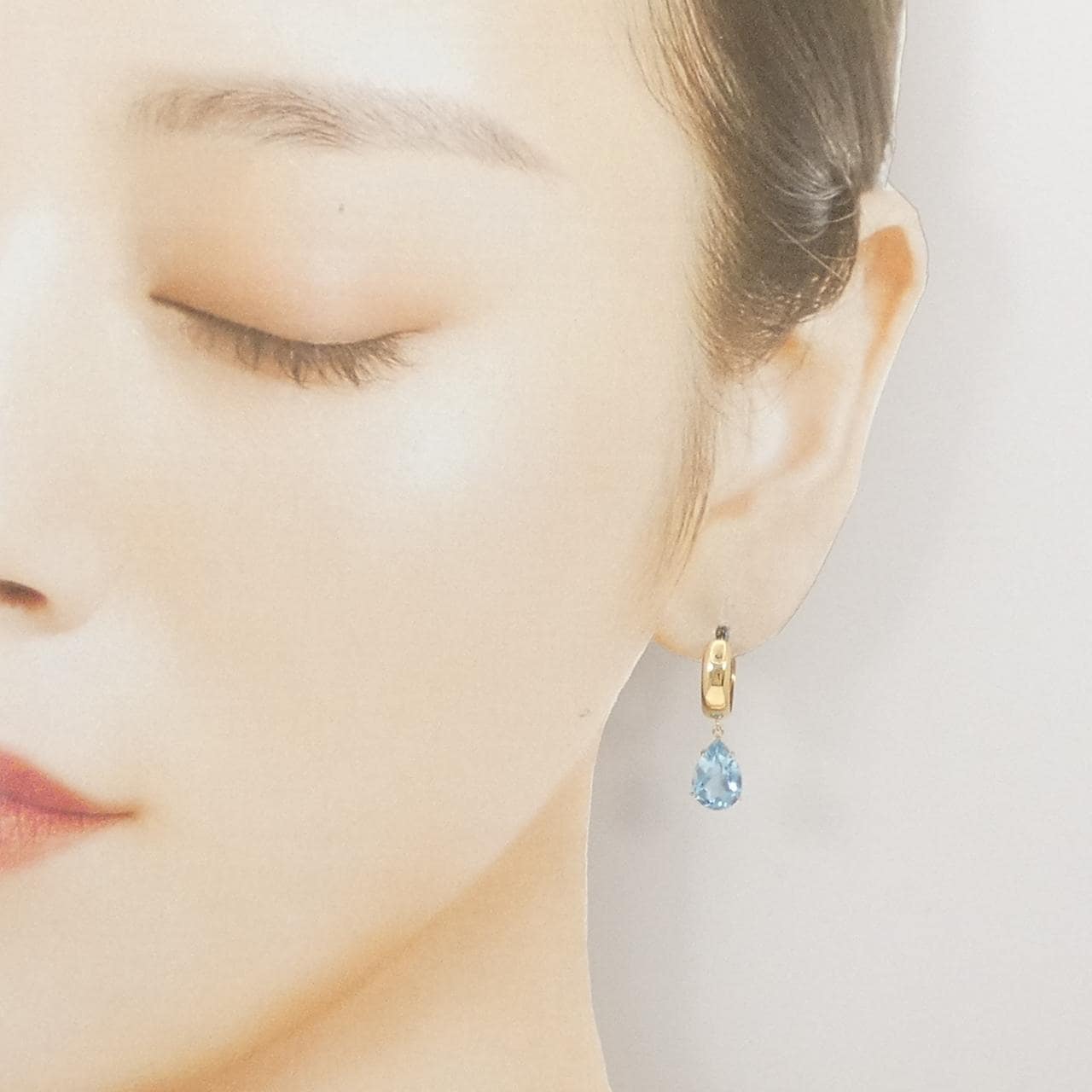 K18YG ブルートパーズ ピアス