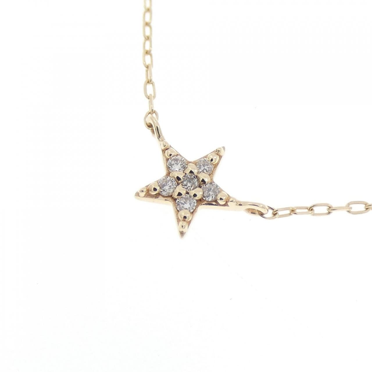 K10YG スター ダイヤモンド ネックレス 0.03CT