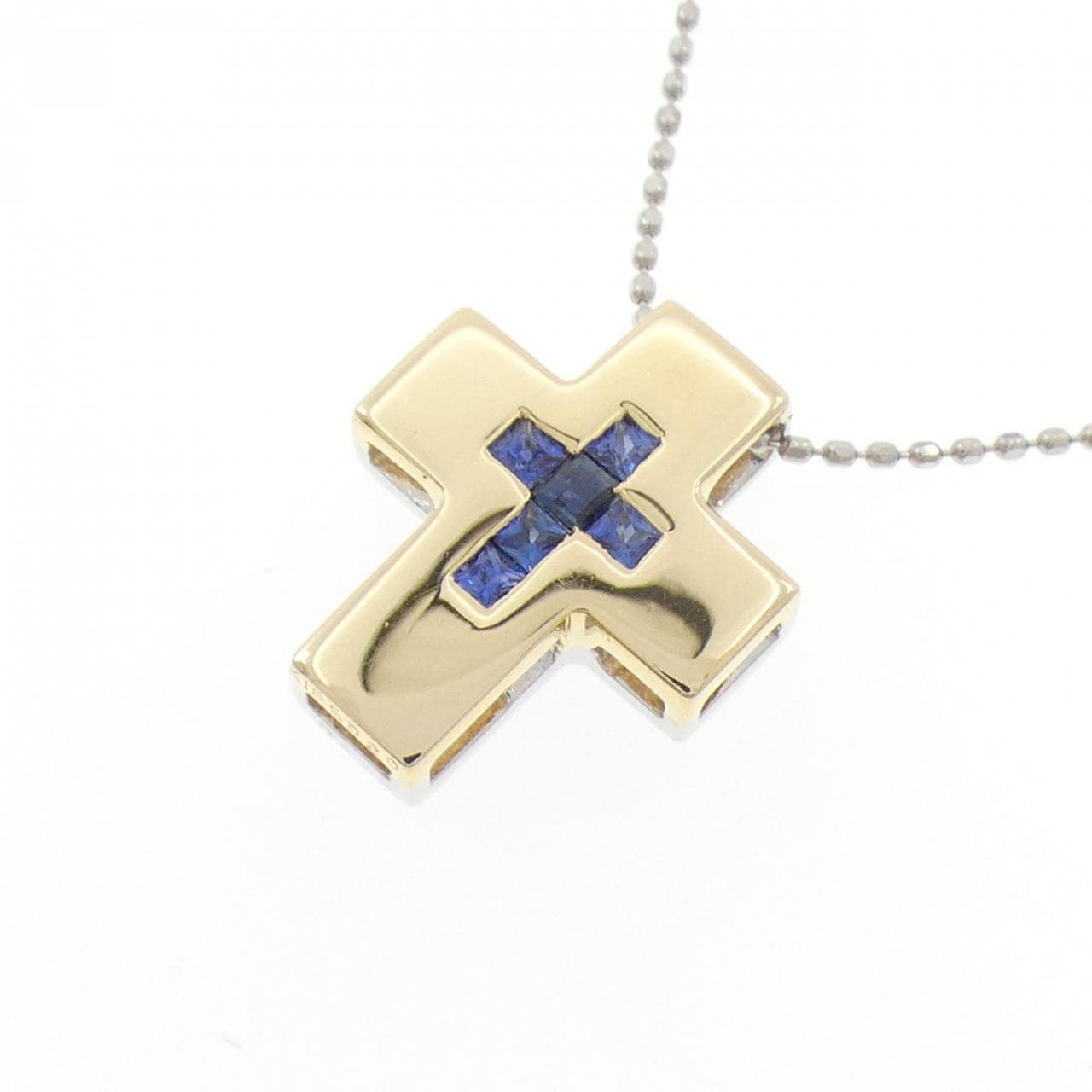 K18/K18WG/PT850 クロス サファイヤ ネックレス 0.20CT