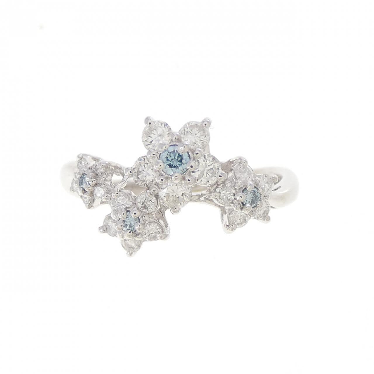 PT900 フラワー ダイヤモンド リング 0.10CT