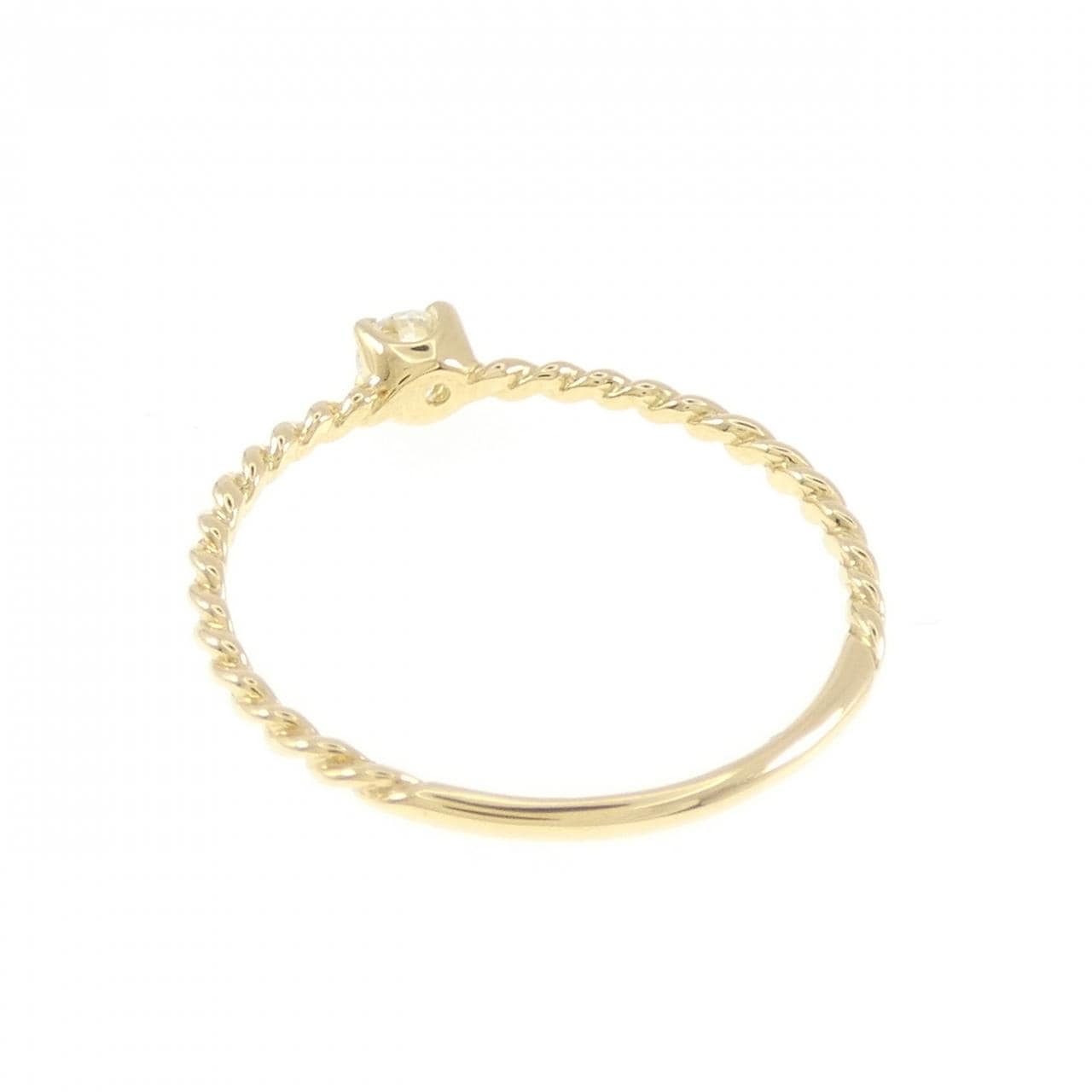 【新品】K18YG ソリティア ダイヤモンド リング 0.093CT