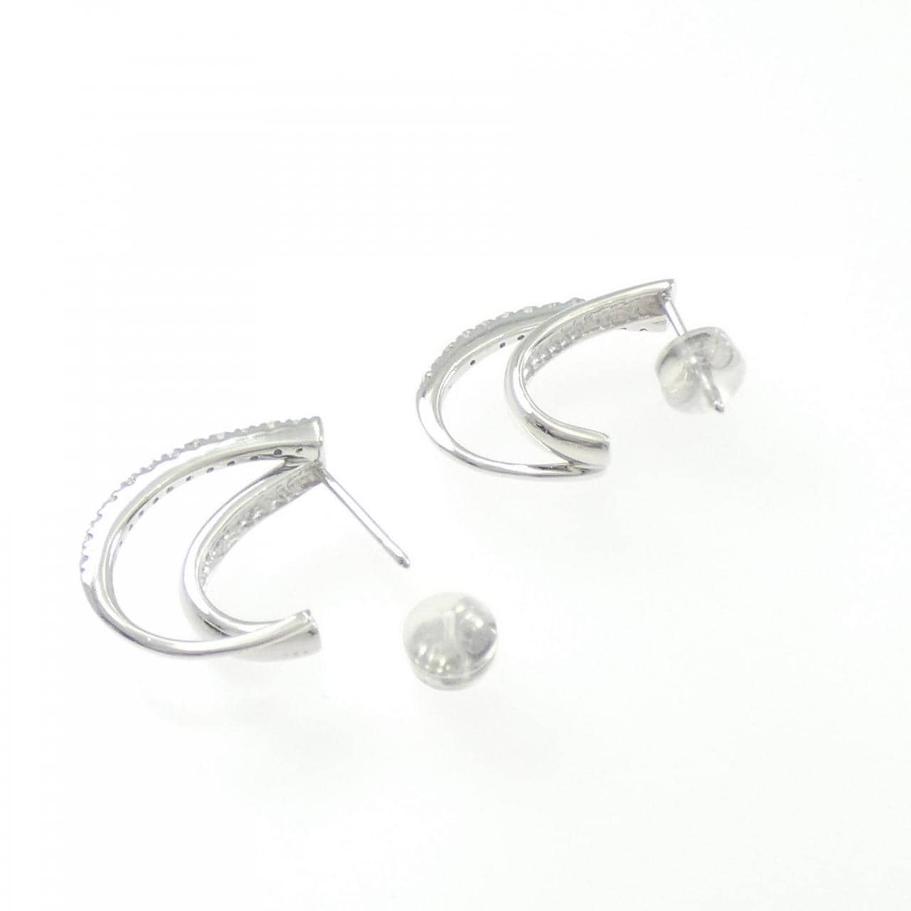 750WG/K18WG ダイヤモンド ピアス