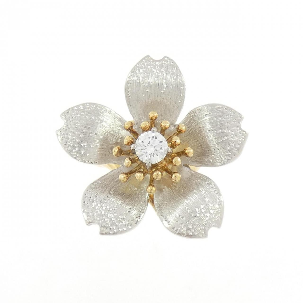アズ タイム フラワー ダイヤモンド リング 0.19CT