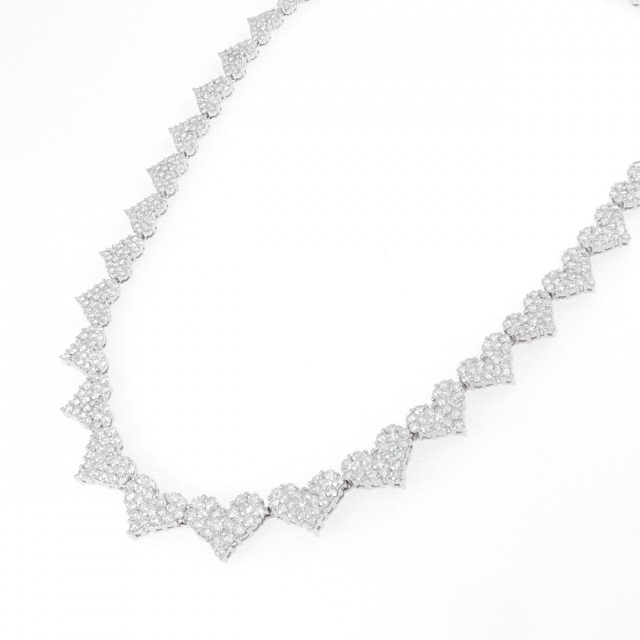 K18WG ハート ダイヤモンド ネックレス 15.00CT