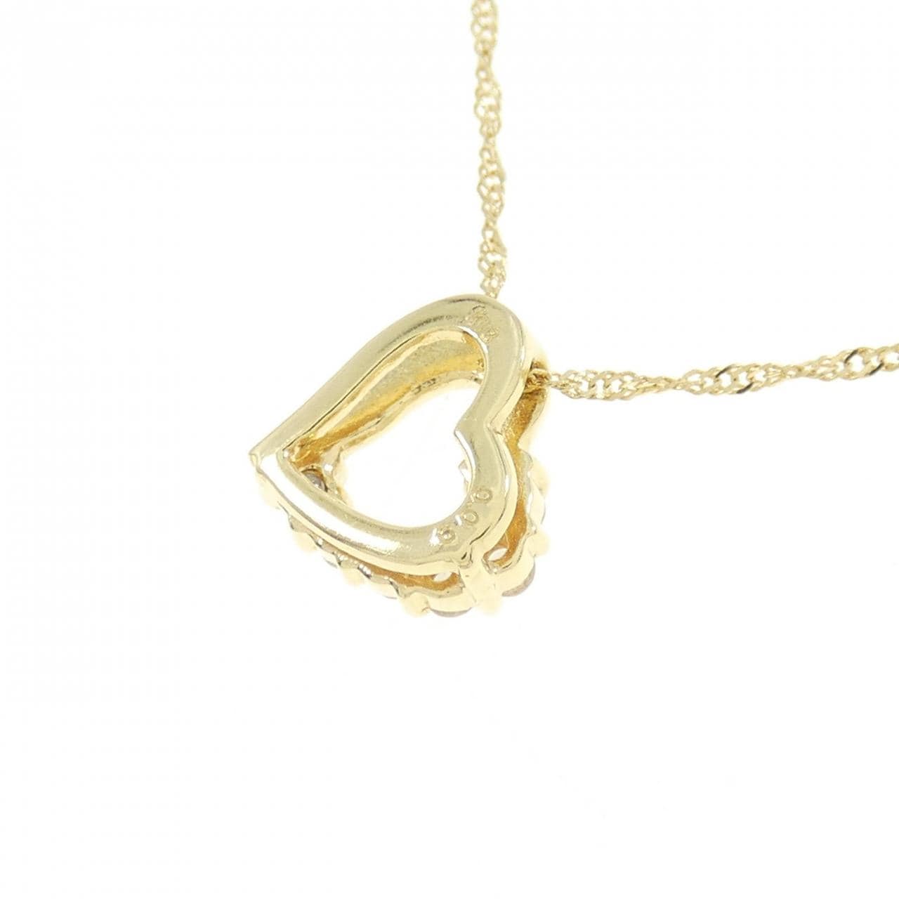 K18YG ハート ダイヤモンド ネックレス 0.09CT