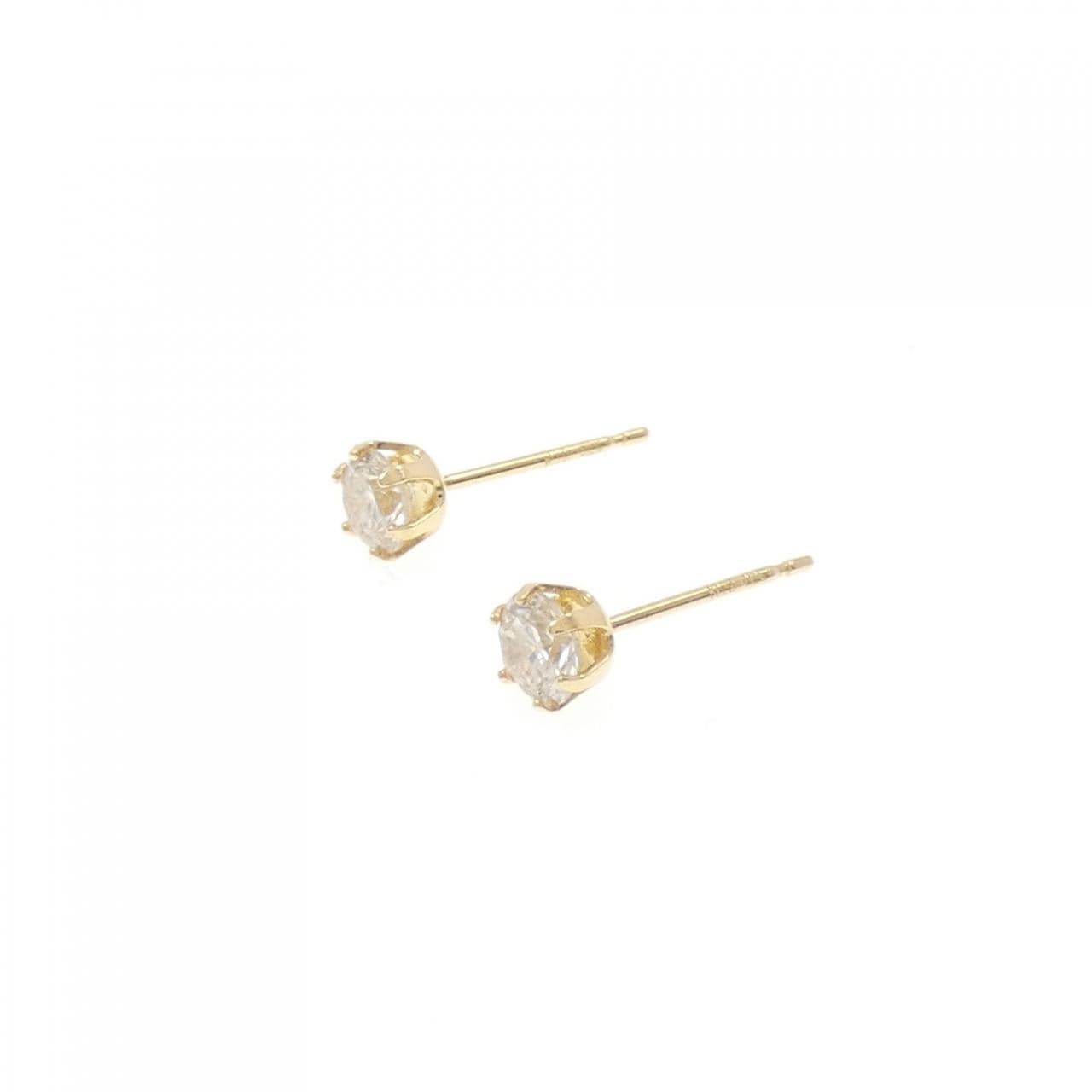 K18YG ソリティア ダイヤモンド ピアス 0.50CT