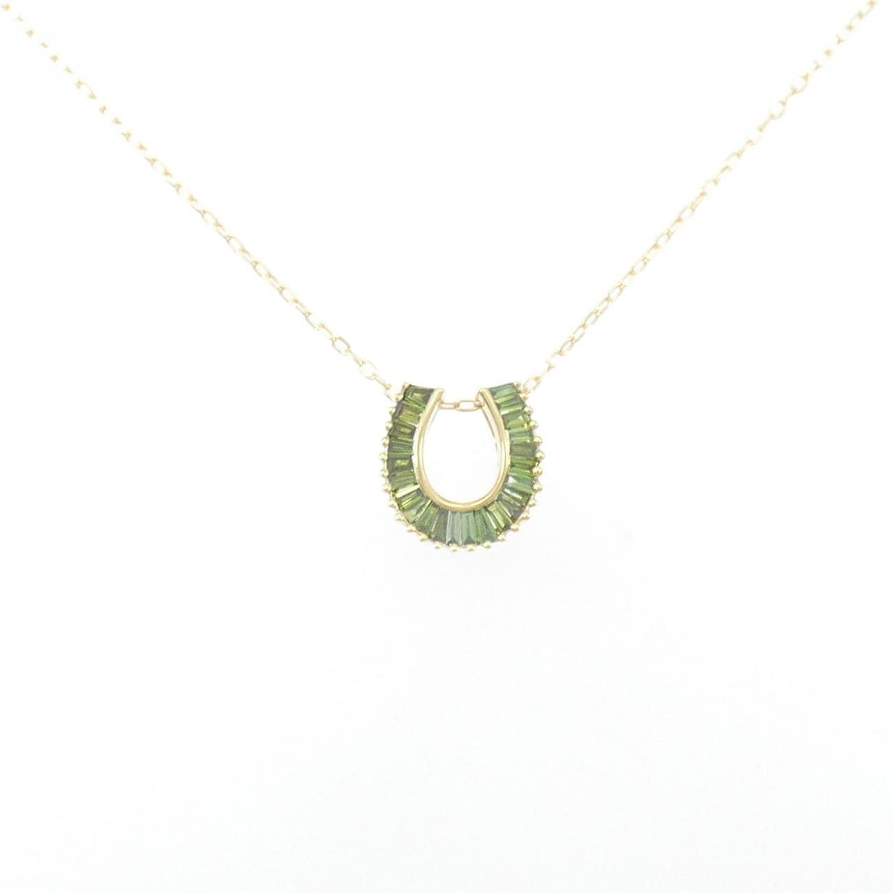 K18YG Horseshoe Diamond Necklace 0.32CT