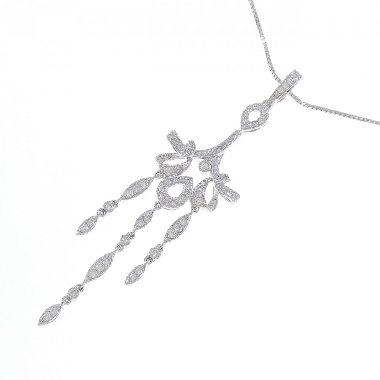 K18WG ダイヤモンド ネックレス 0.78CT