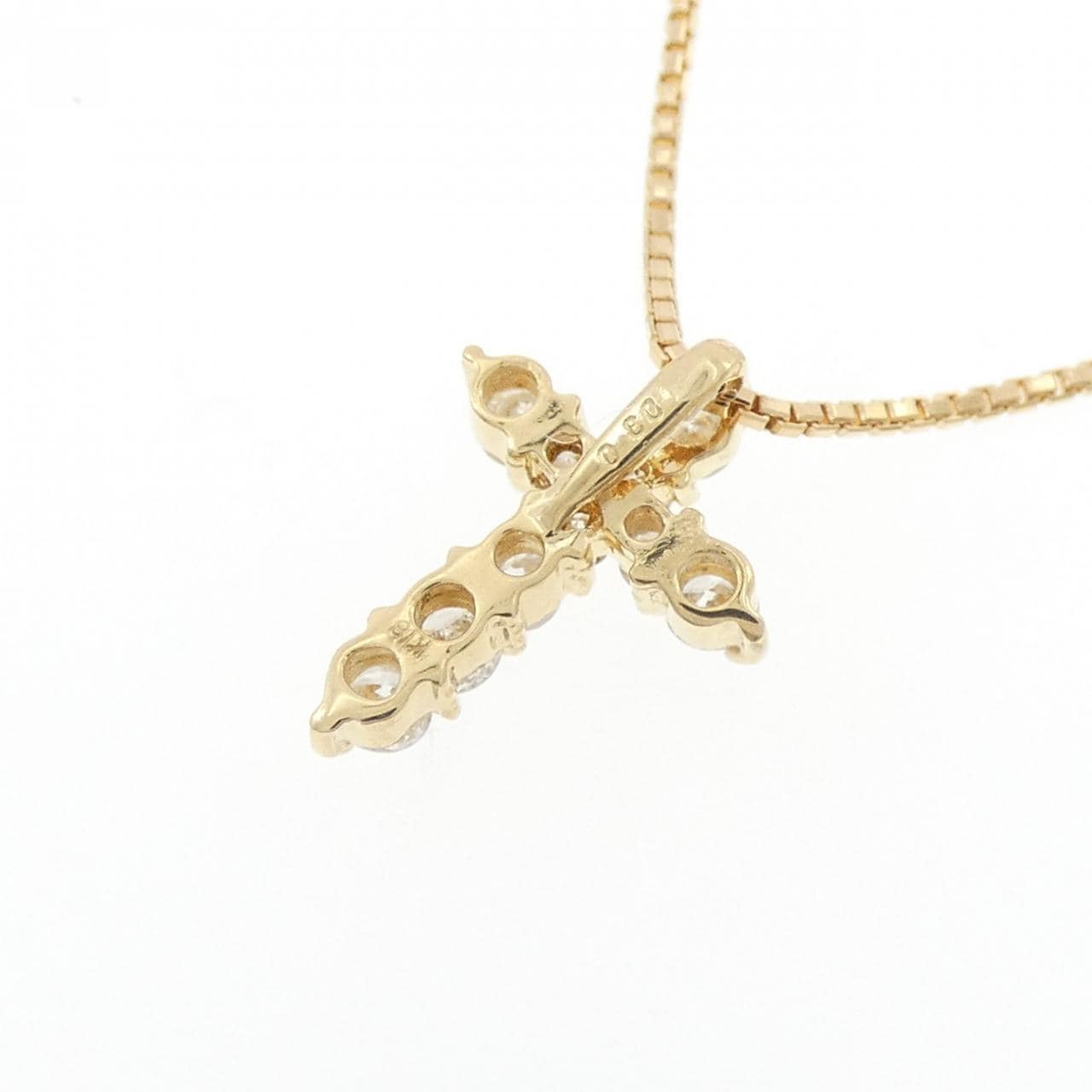K18YG クロス ダイヤモンド ネックレス 0.30CT