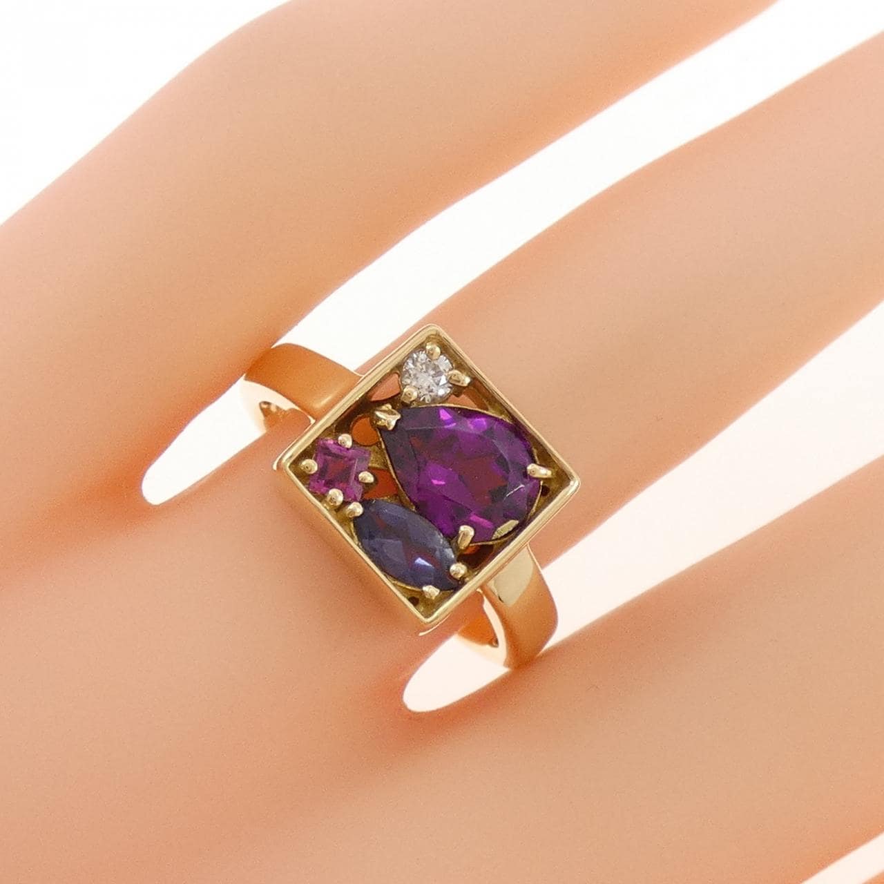 K18YG カラーストーン リング