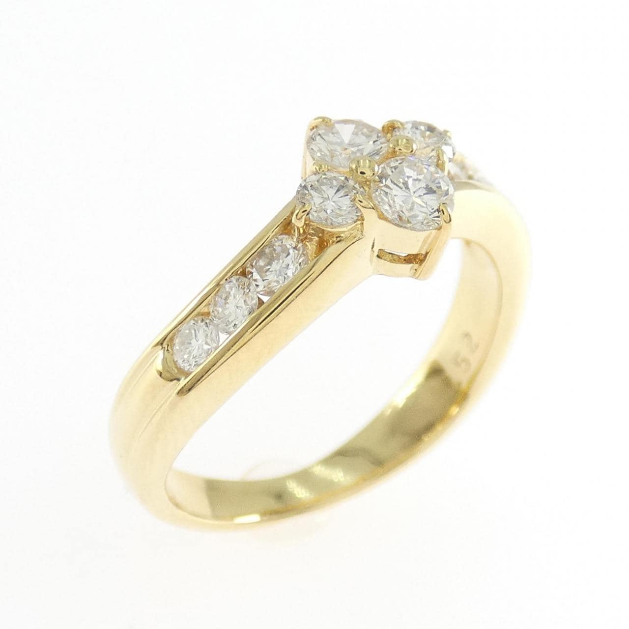 K18YG フラワー ダイヤモンド リング 0.52CT