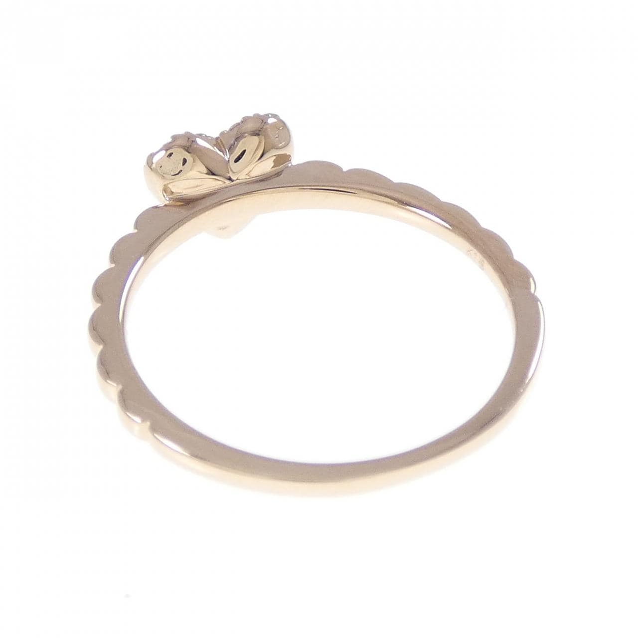 K18PG ハート サファイヤ リング 0.10CT