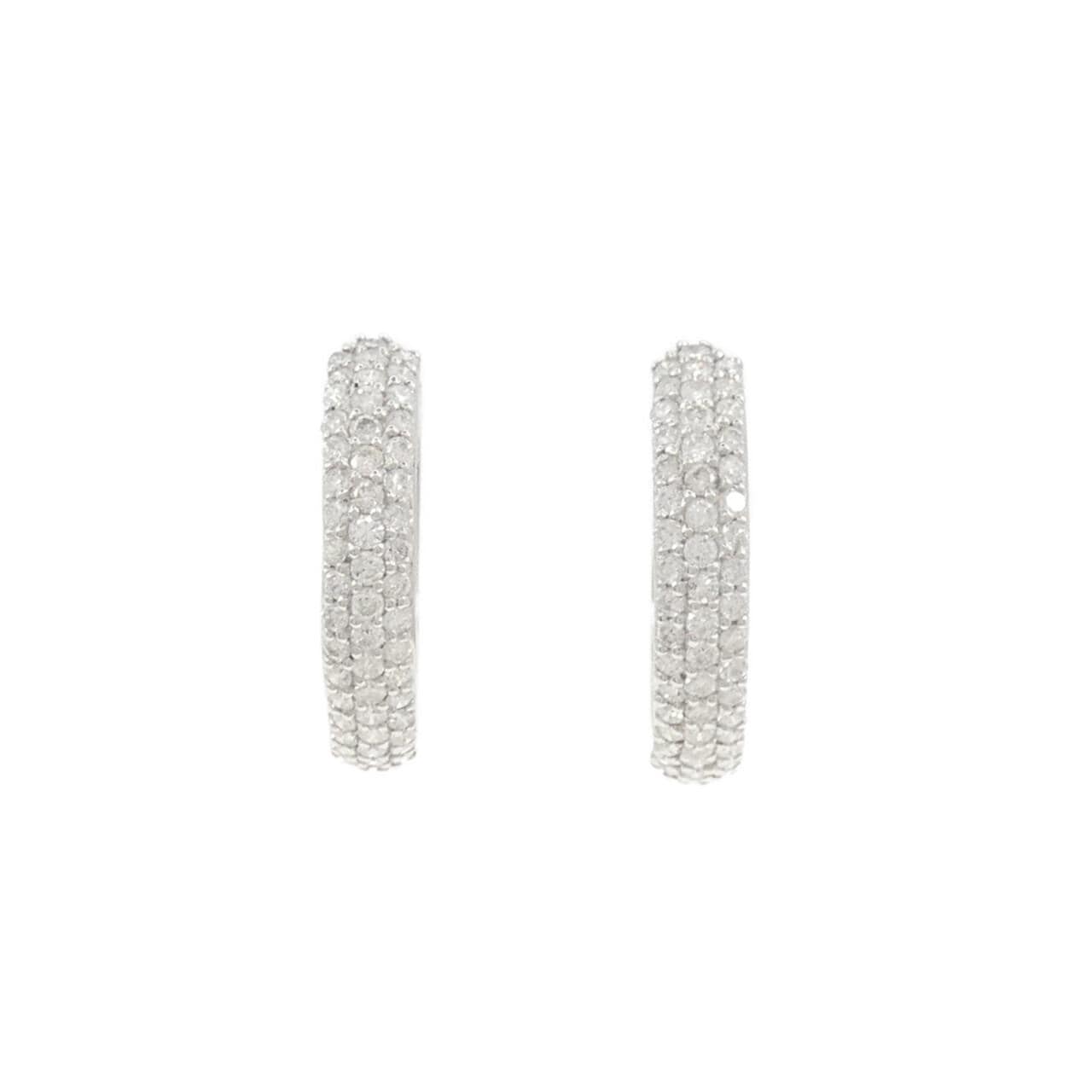 K18WG ダイヤモンド ピアス 1.00CT