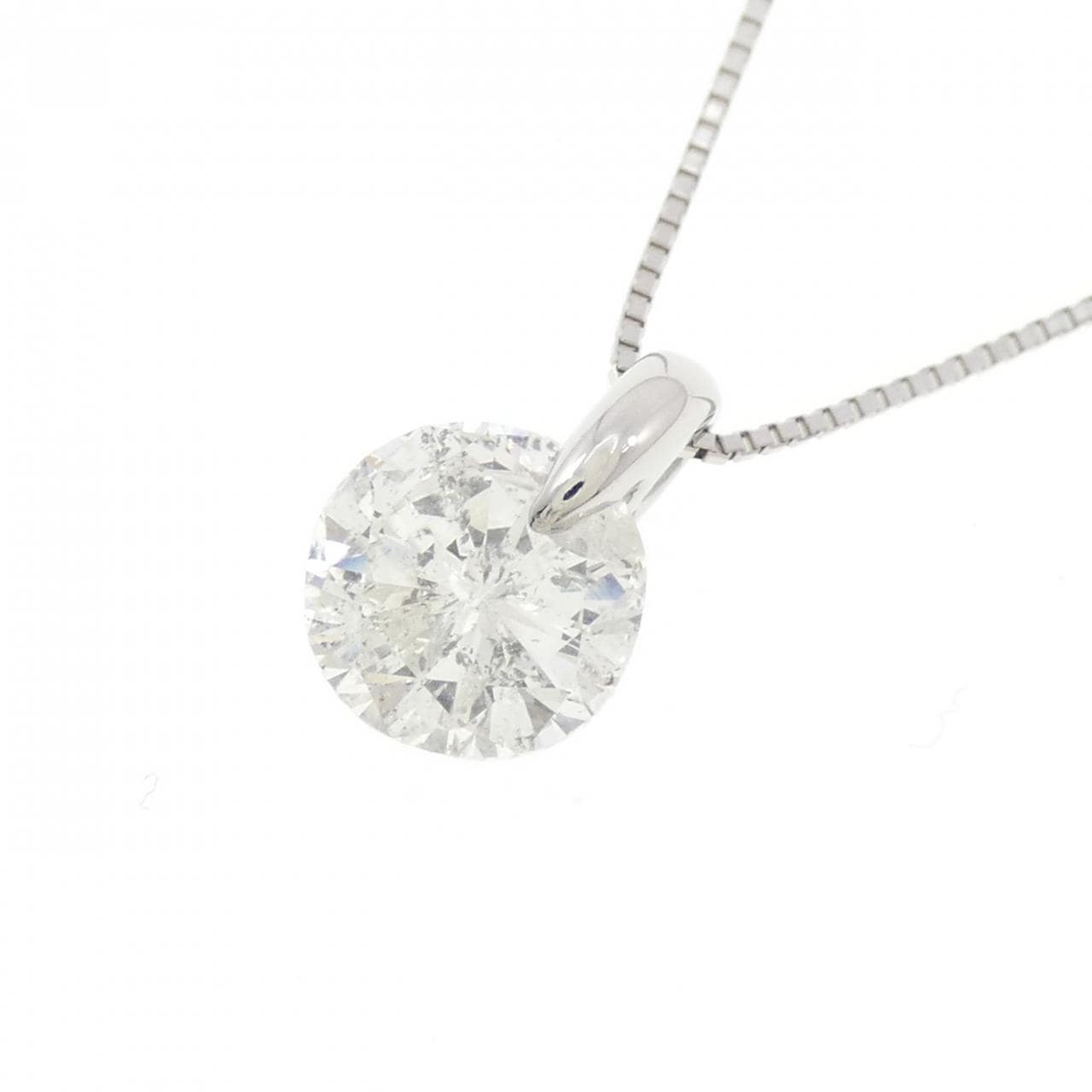 PT900/PT850 ソリティア ダイヤモンド ネックレス 1.95CT
