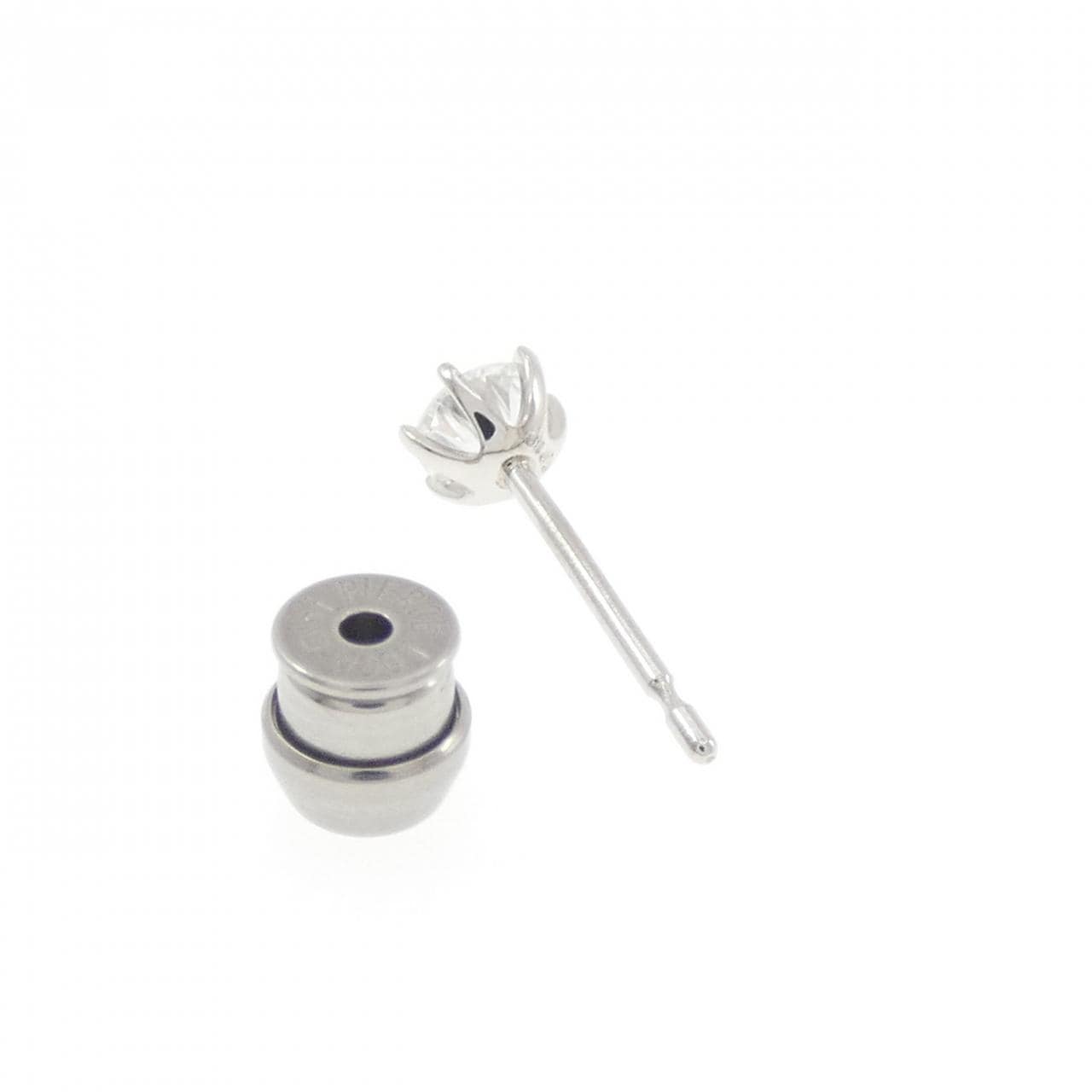 【リメイク】PT900/ST ダイヤモンド ピアス 0.219CT D SI1 VG 片耳