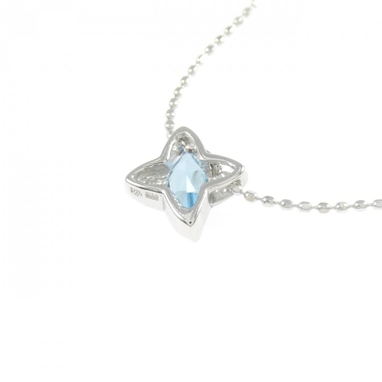 K18WG ブルートパーズ ネックレス