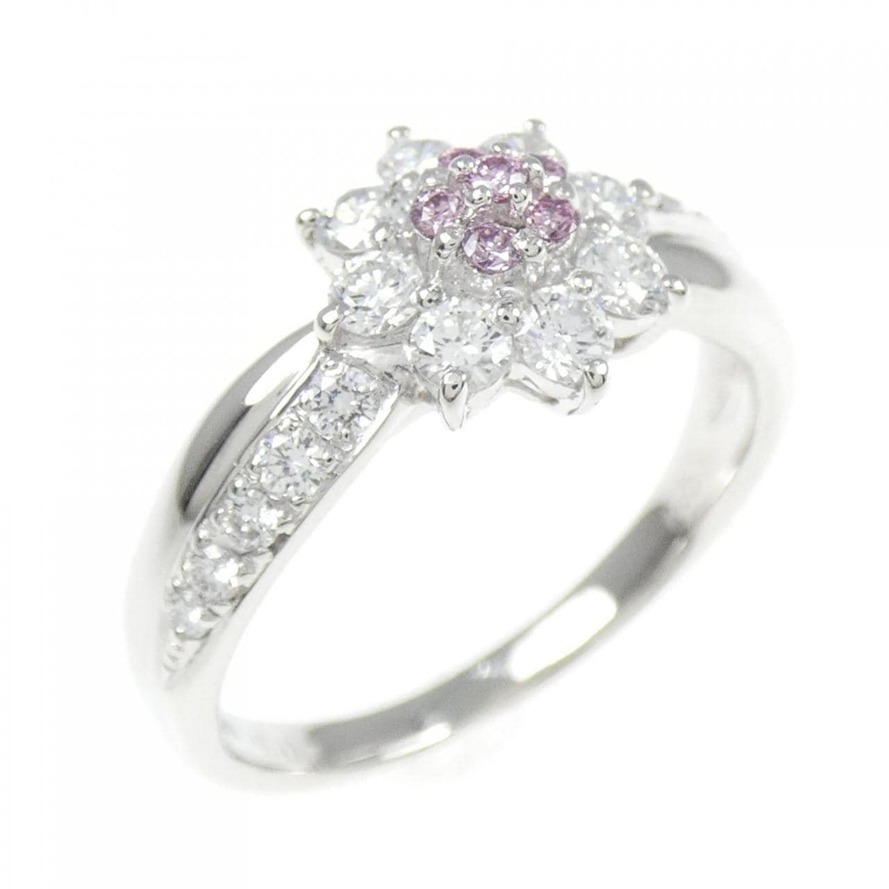PT900 花粉粉色钻石指 0.07CT