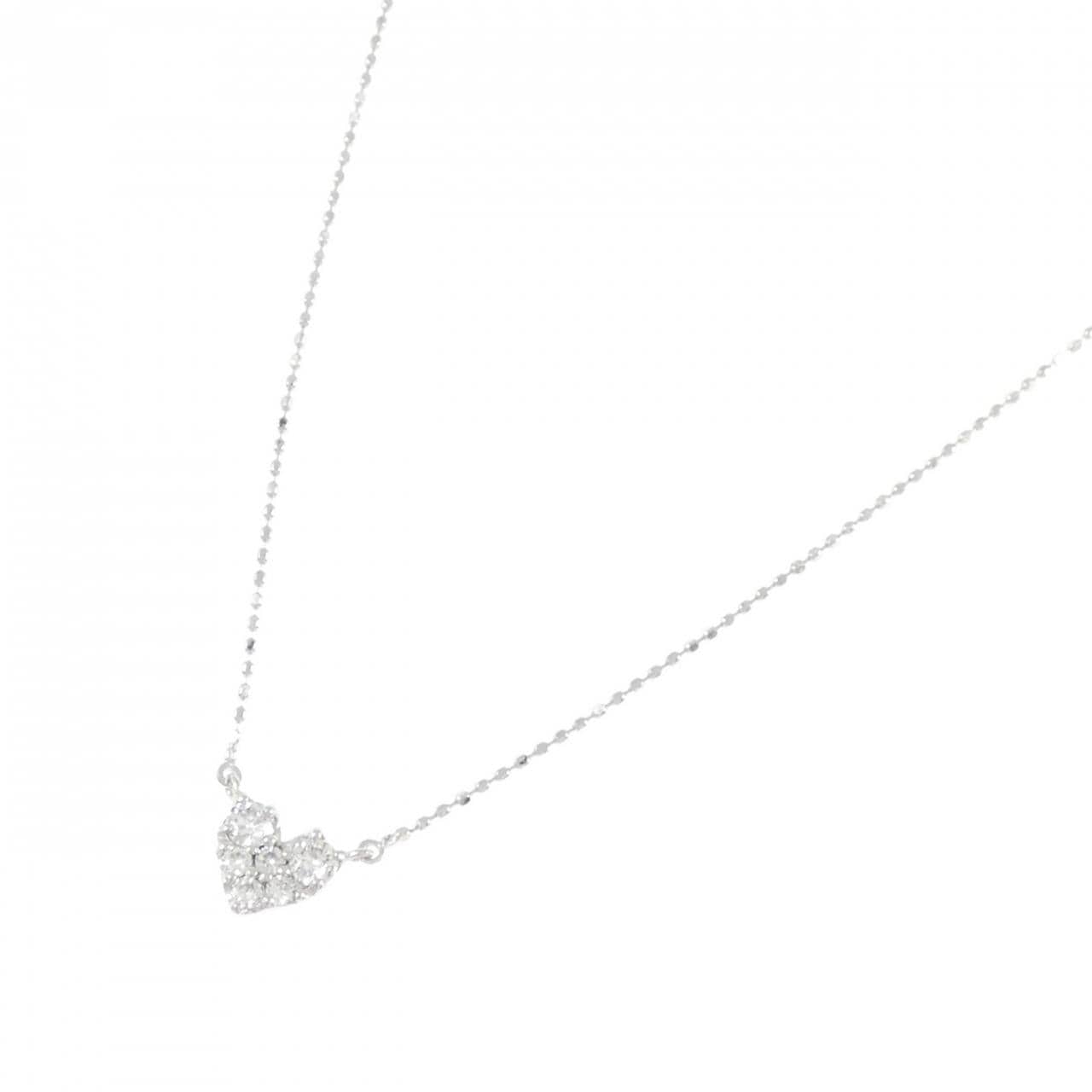 K18WG ハート ダイヤモンド ネックレス 0.20CT