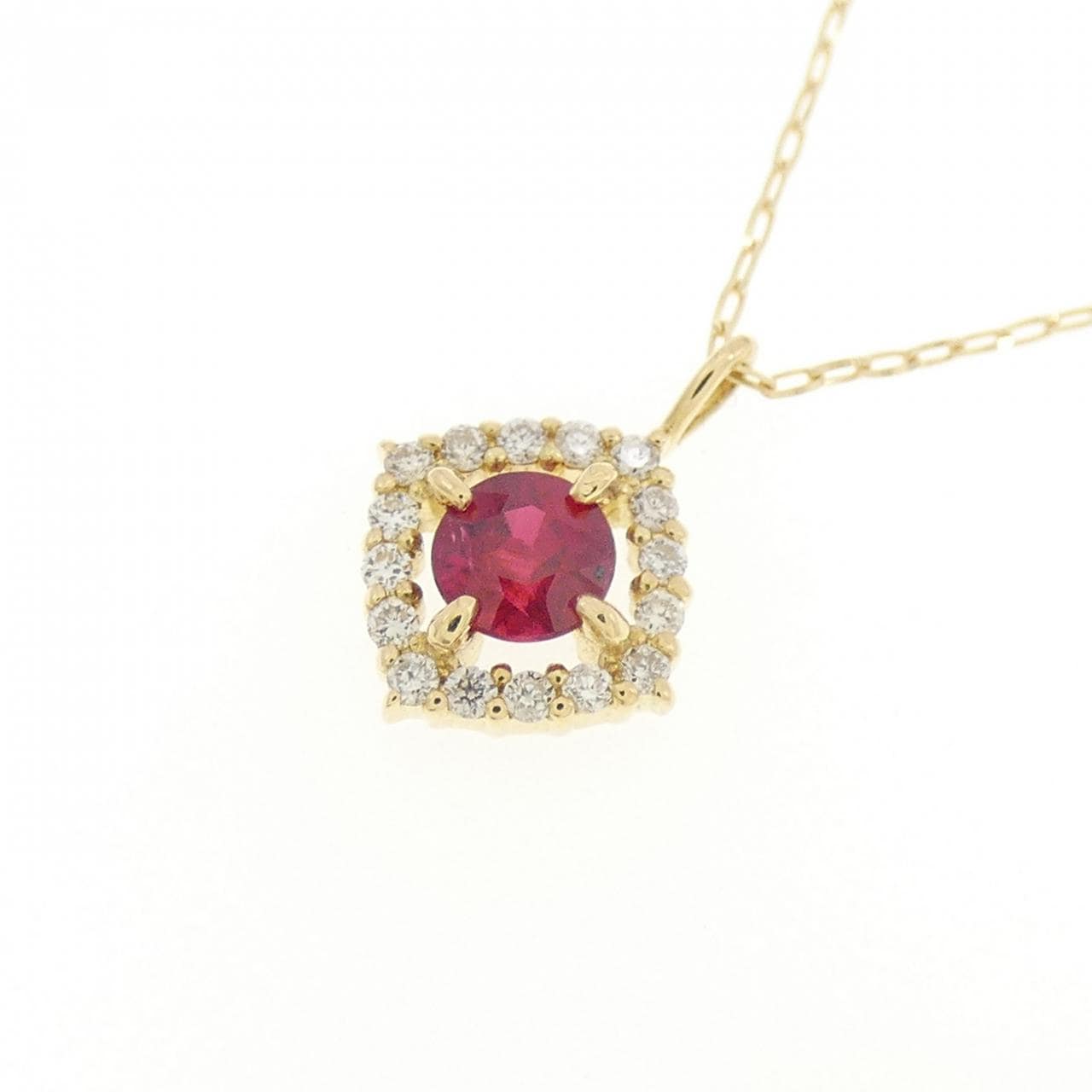 【新品】K18YG ルビー ネックレス 0.19CT