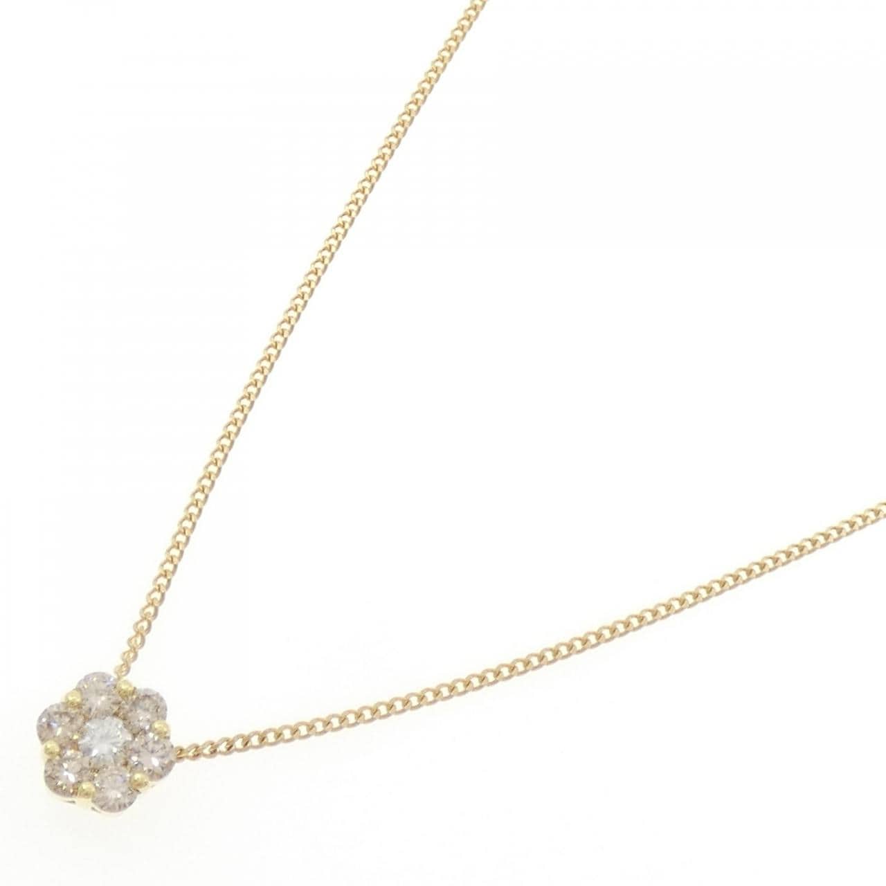 K18YG フラワー ダイヤモンド ネックレス 1.00CT