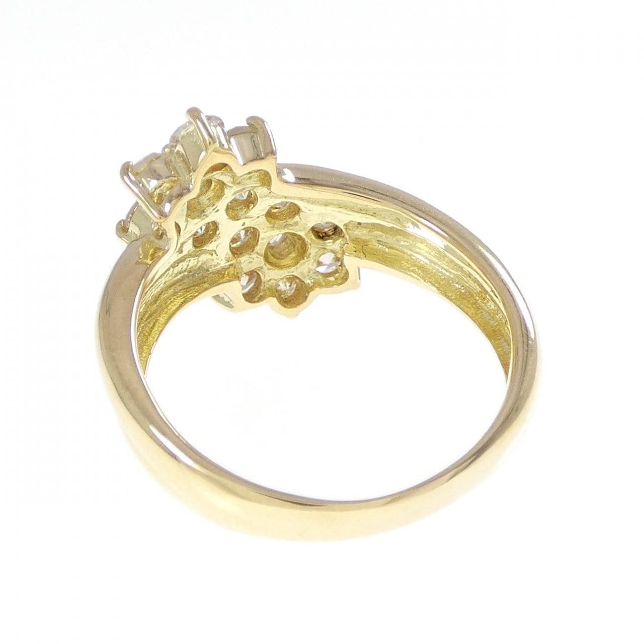 K18YG フラワー ダイヤモンド リング 1.0CT