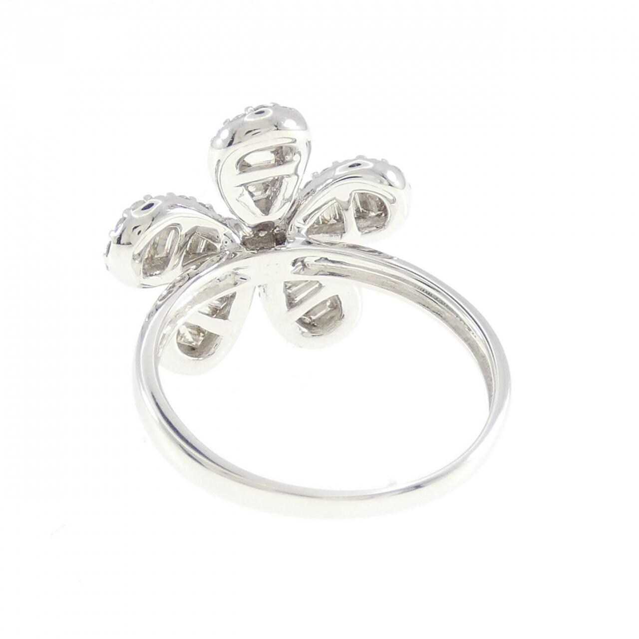 K18WG花朵钻石戒指0.80CT