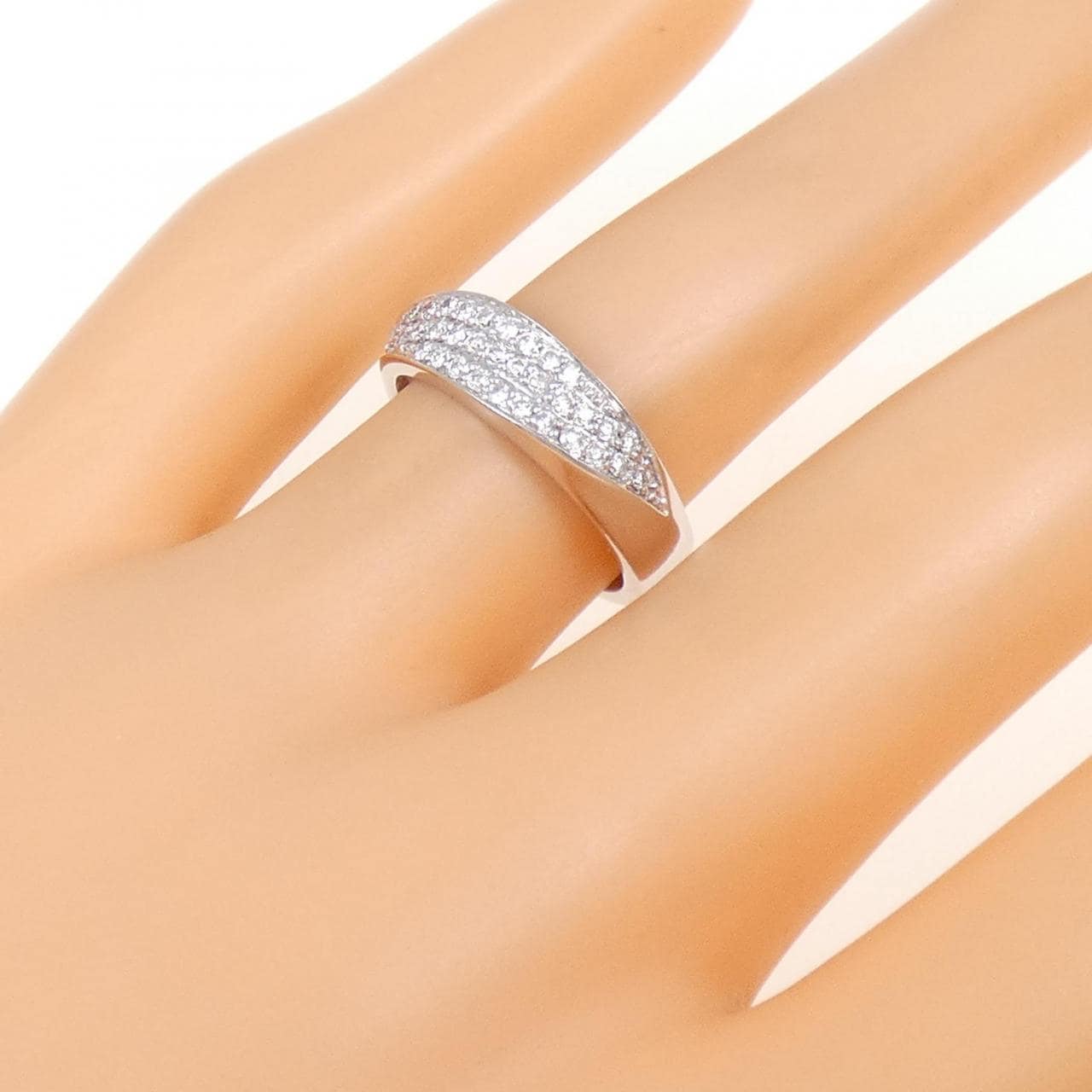 K18WG パヴェ ダイヤモンド リング 0.26CT