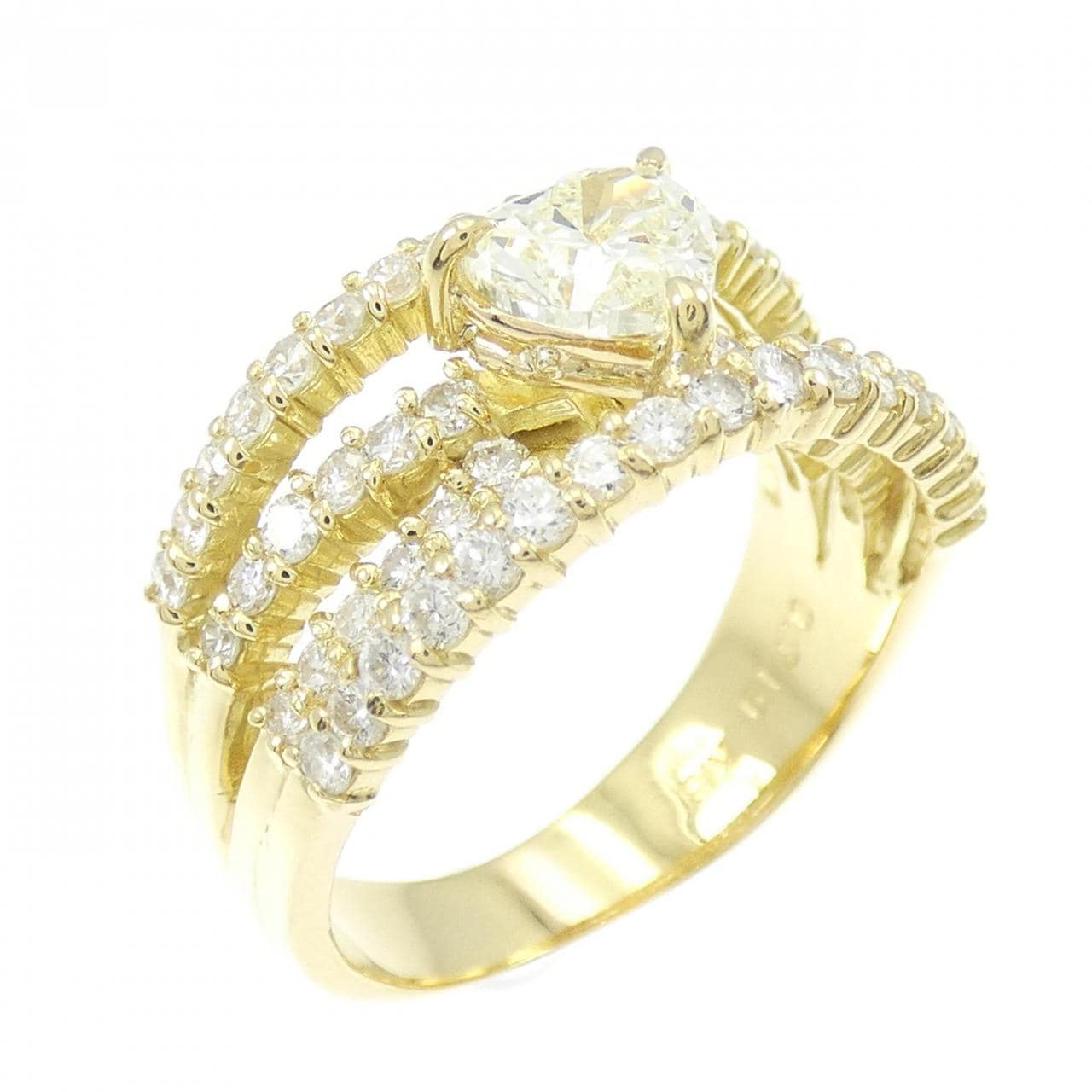 K18YG ダイヤモンド リング 0.719CT VLY VVS2 ハートシェイプ