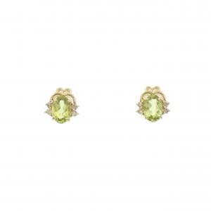 K18YG ペリドット ピアス
