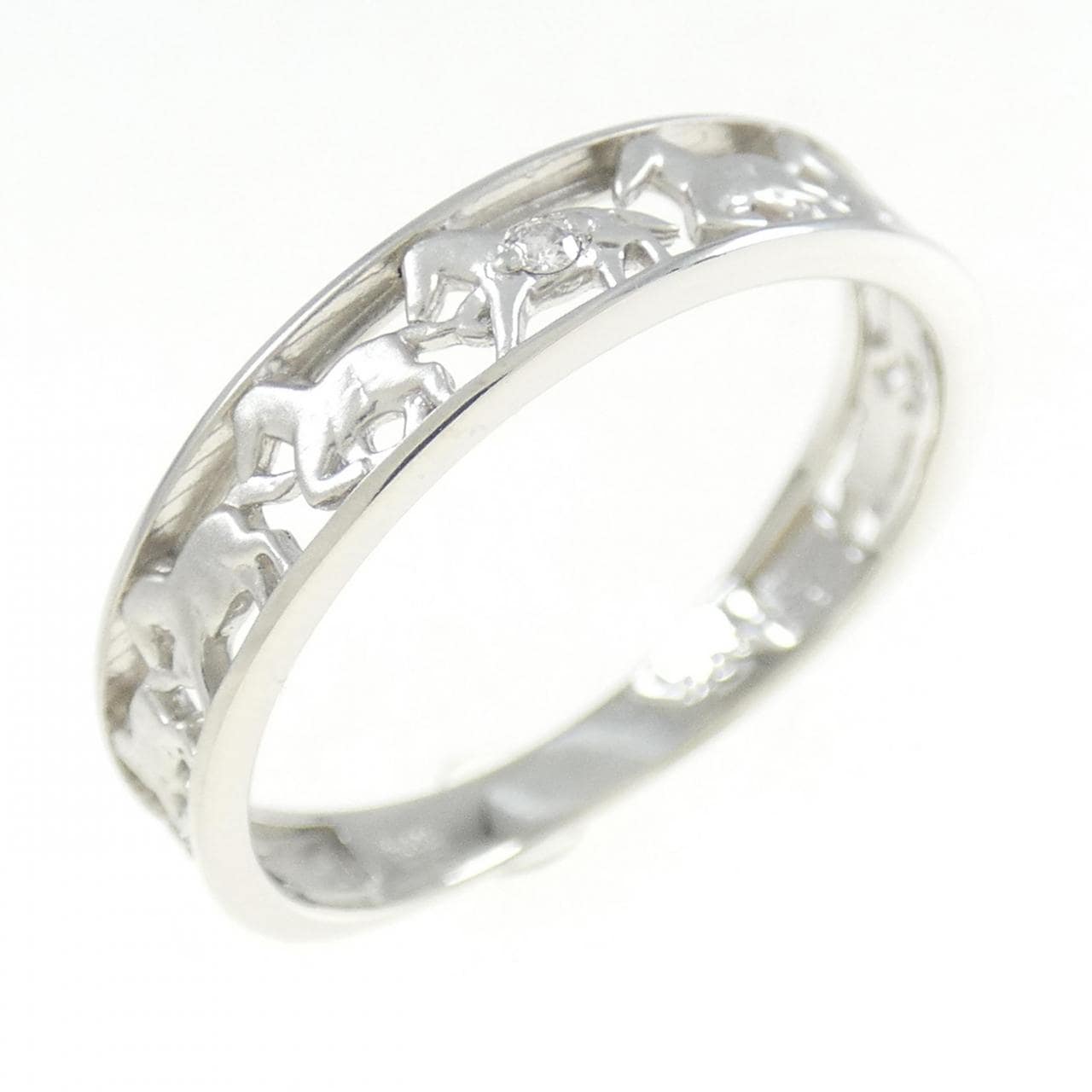 【新品】PT ホース ダイヤモンド リング 0.01CT
