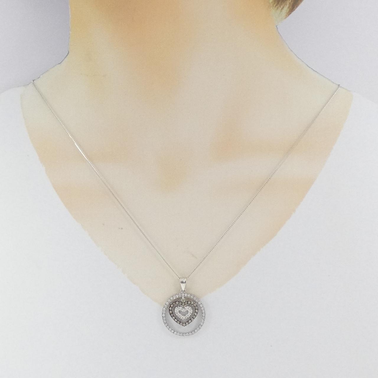 K18WG ハート ダイヤモンド ネックレス 0.60CT
