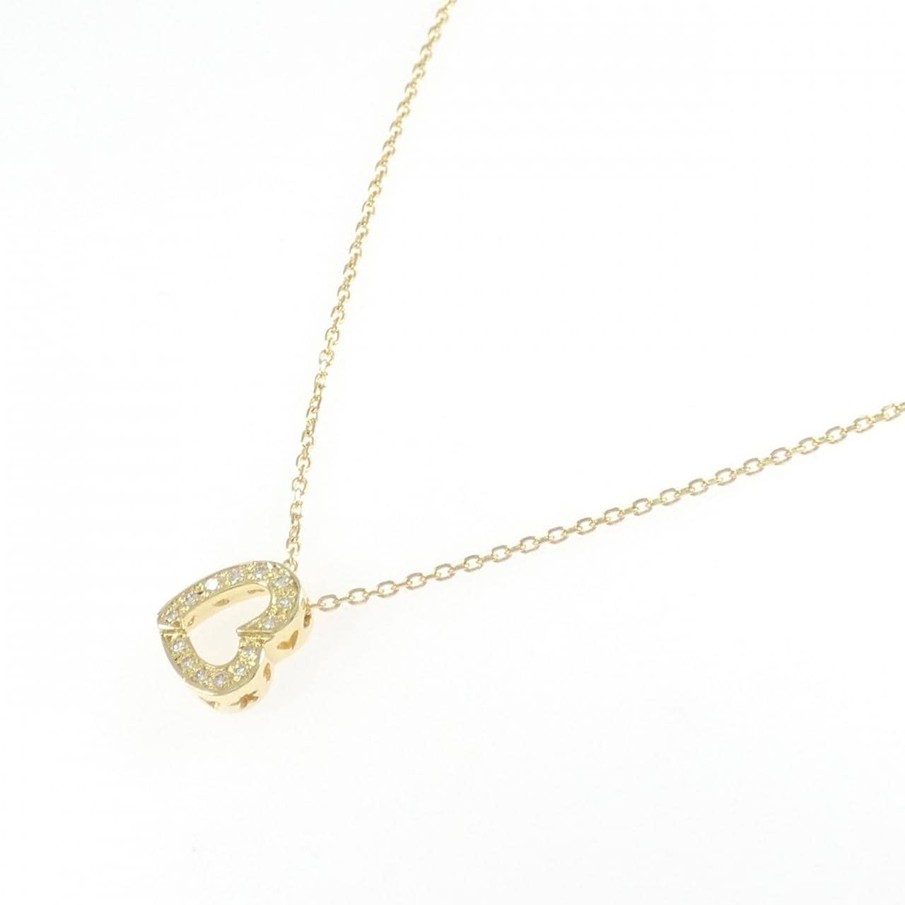 K18YG ハート ダイヤモンド ネックレス 0.11CT