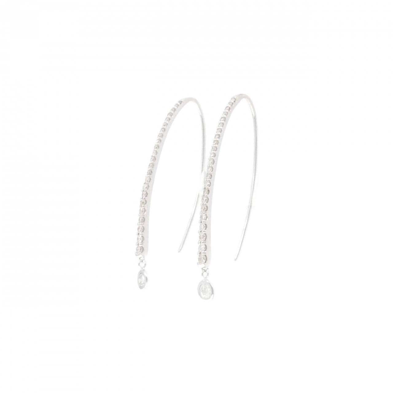 K18WG ダイヤモンド ピアス 0.14CT