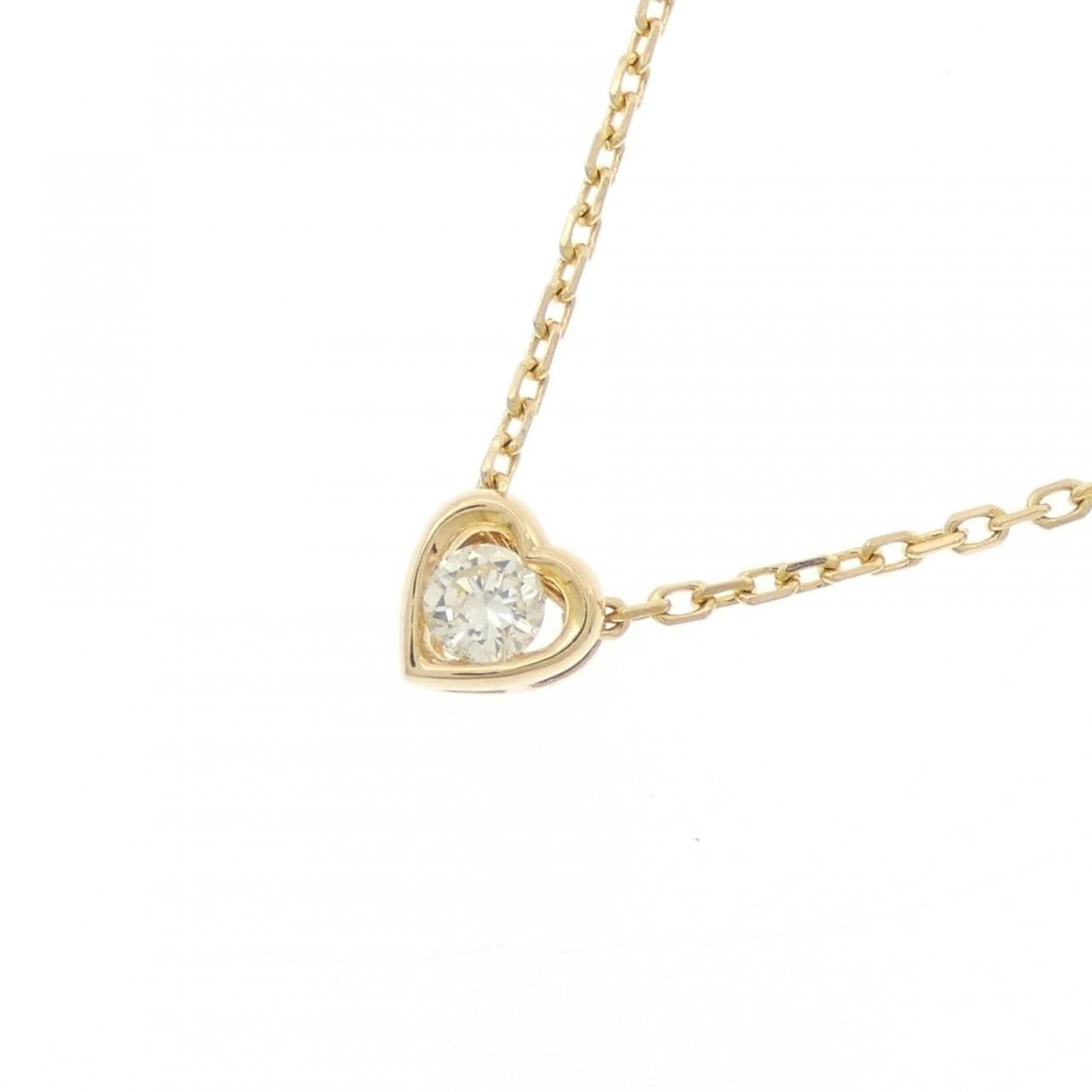 K18YG ハート ダイヤモンド ネックレス 0.18CT