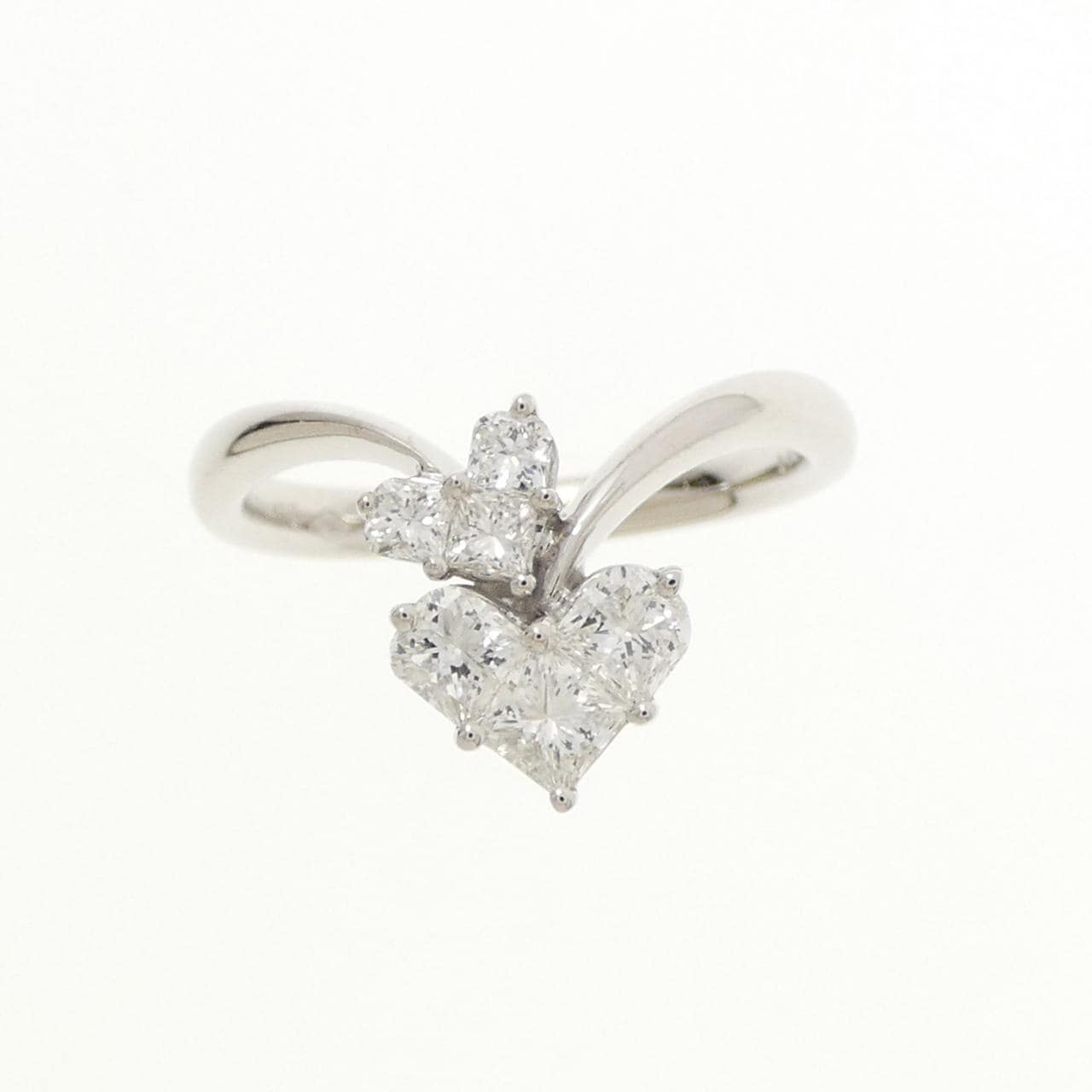 K18WG ハート ダイヤモンド リング 0.81CT